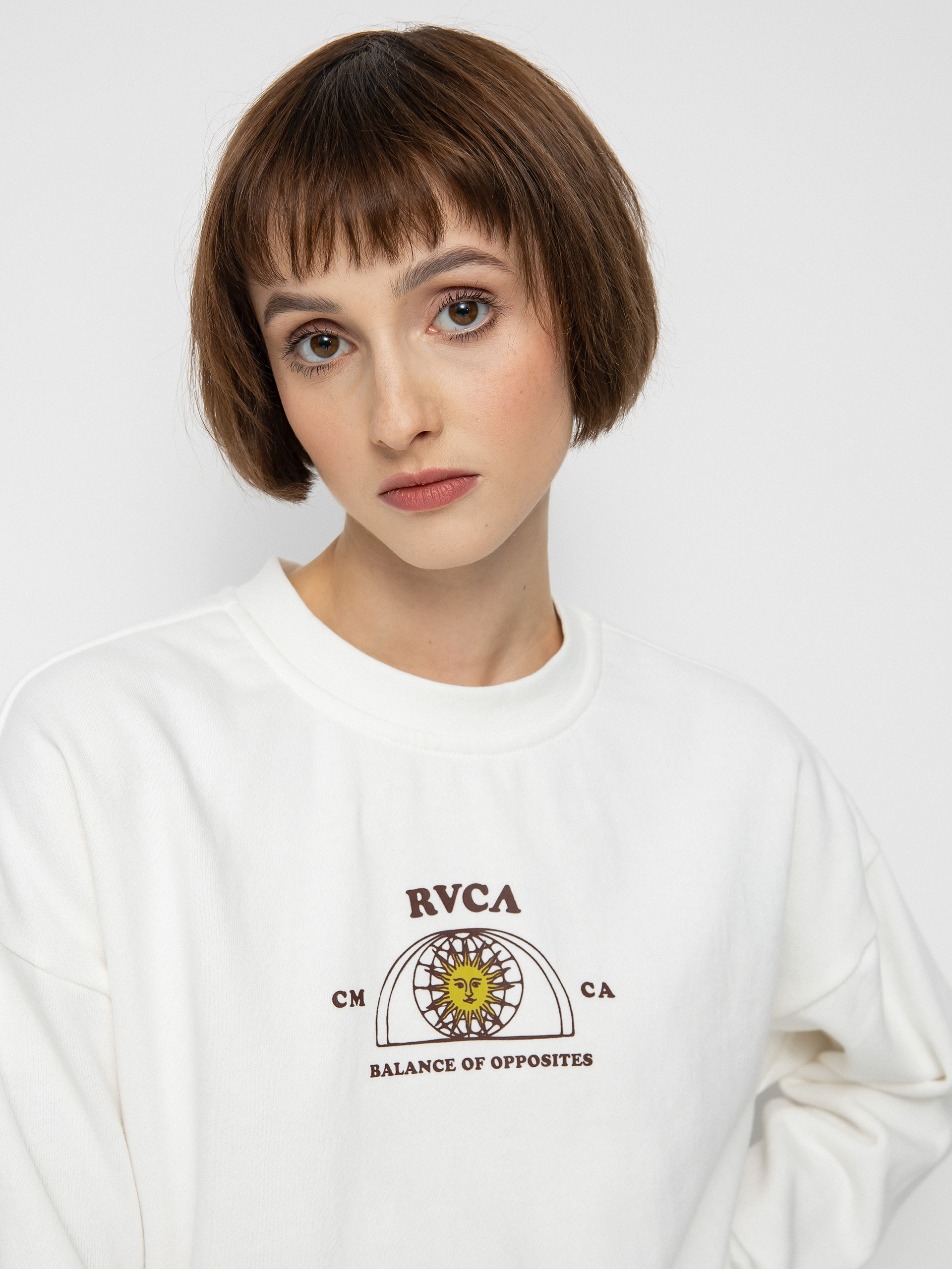 Mikina RVCA West Crew Wmn (vintage white)