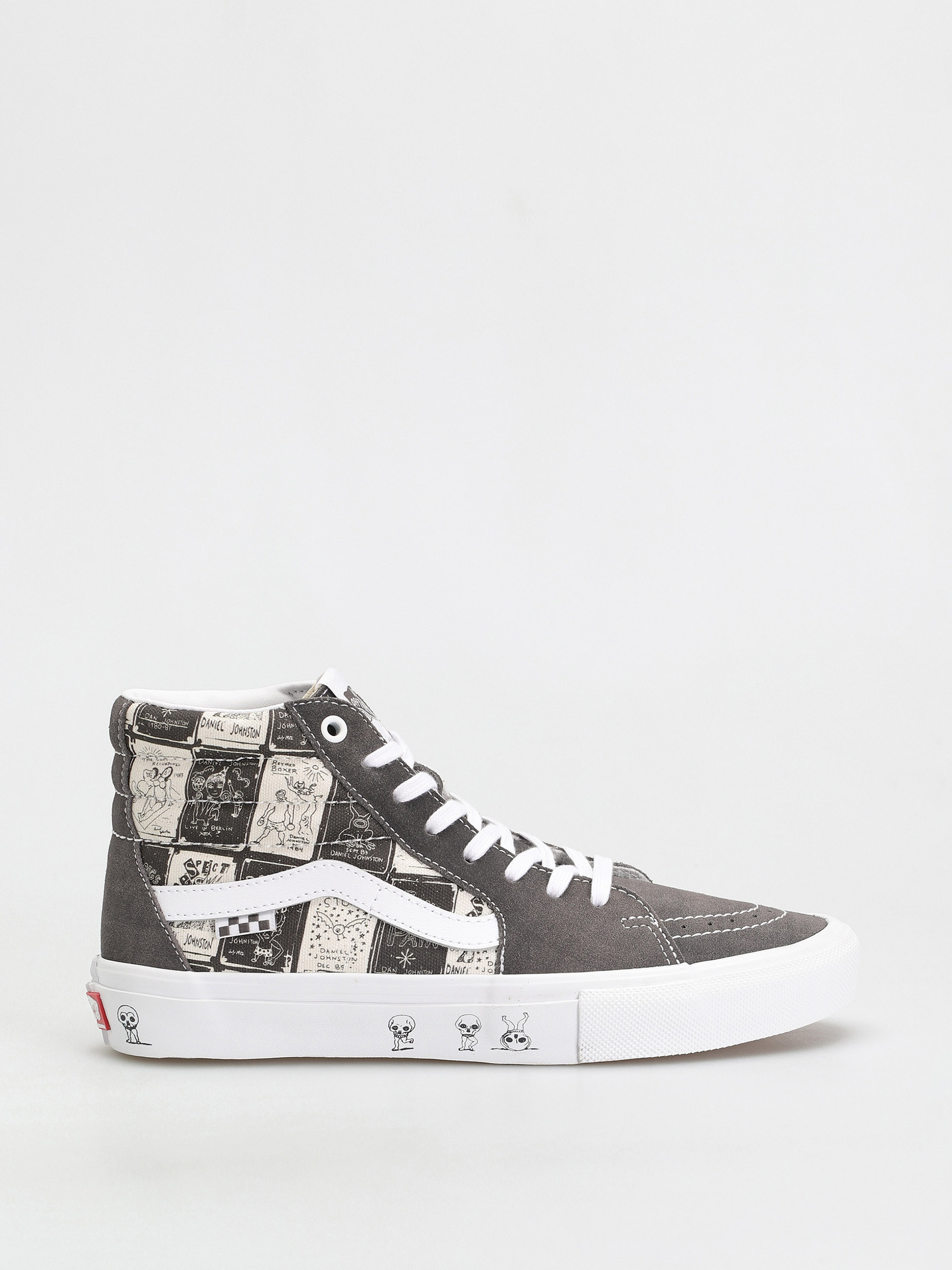 Boty Vans Skate Sk8 Hi - šedá (daniel johnston/raven) Boty Vans Skate Sk8 Hi - šedá (daniel johnston/raven)