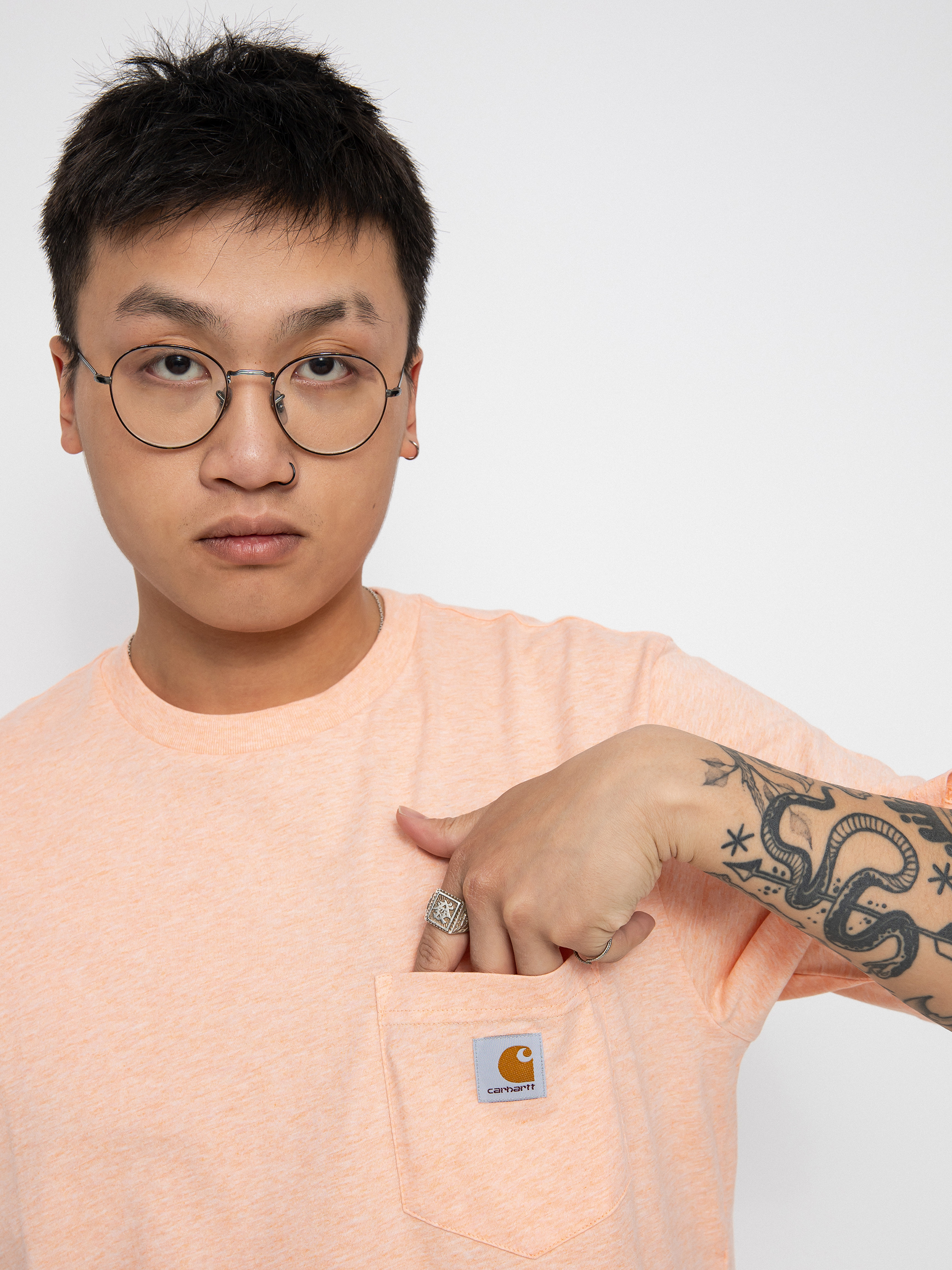 Tričko Carhartt WIP Pocket (grapefruit heather)