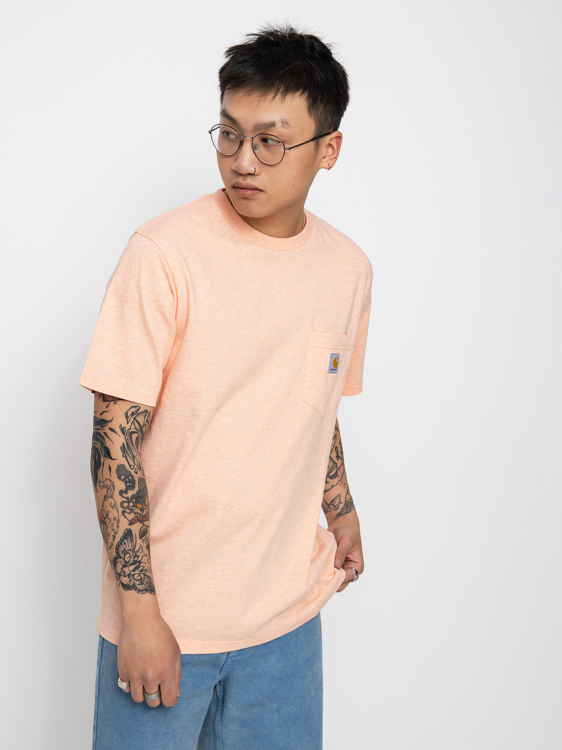 Tričko Carhartt WIP Pocket (grapefruit heather)