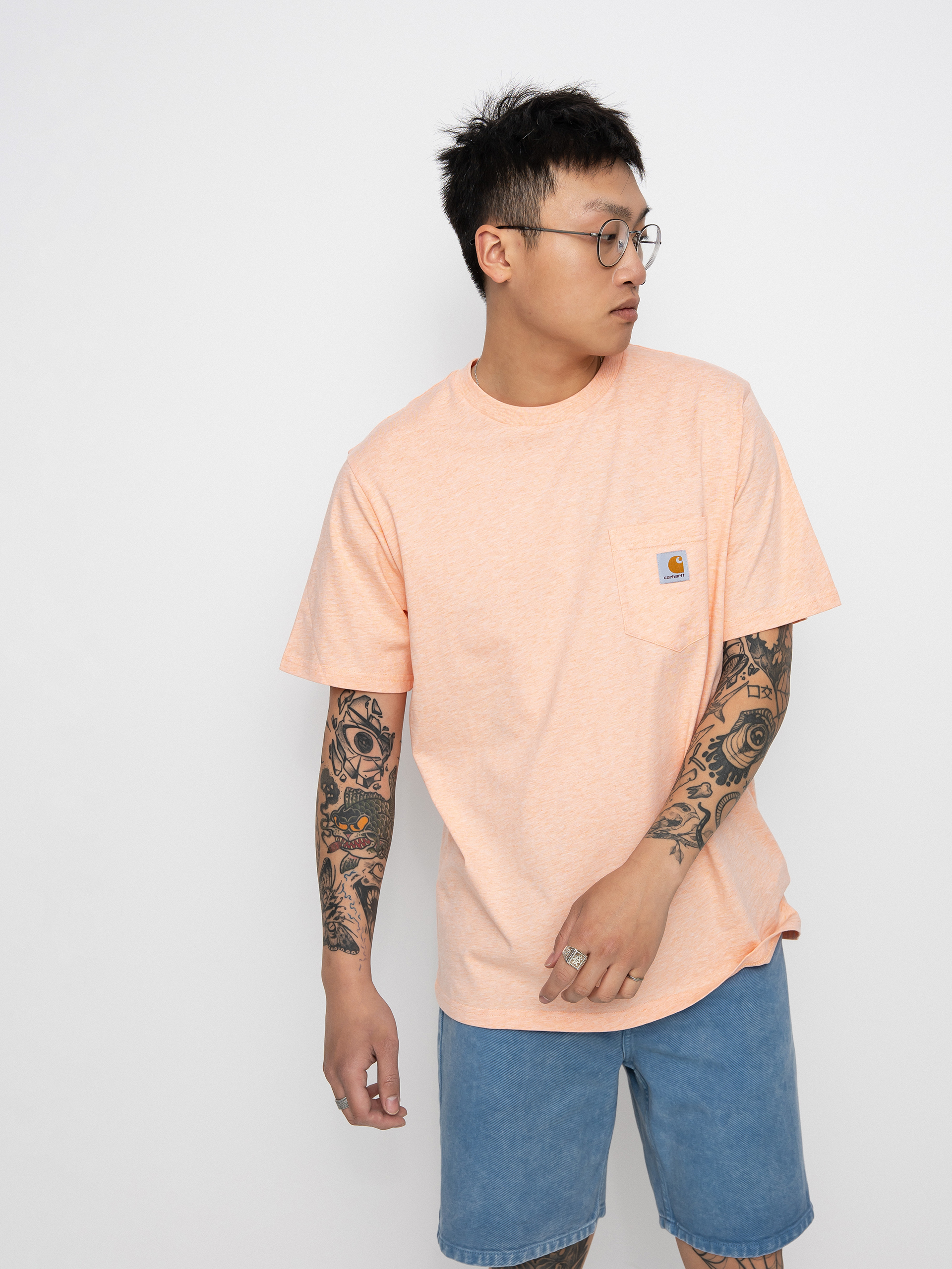 Tričko Carhartt WIP Pocket (grapefruit heather)