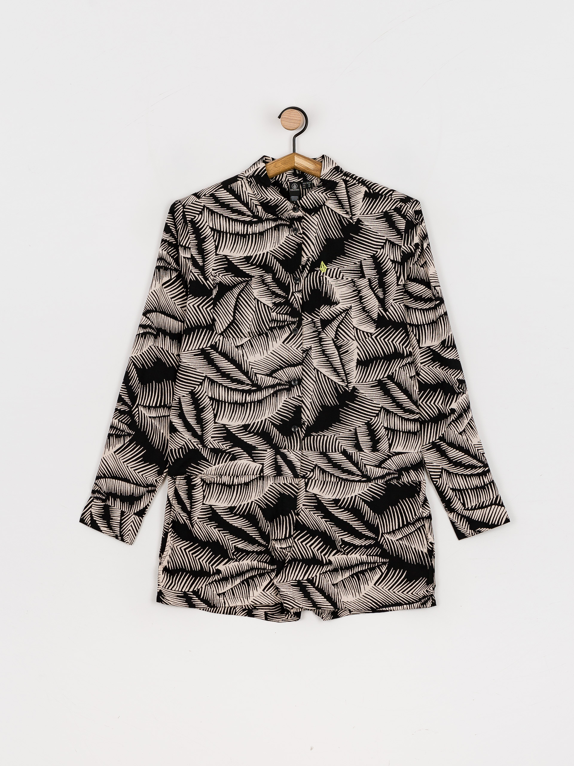 Dámský Kombinéza Volcom Stay Palm Romper (black white)