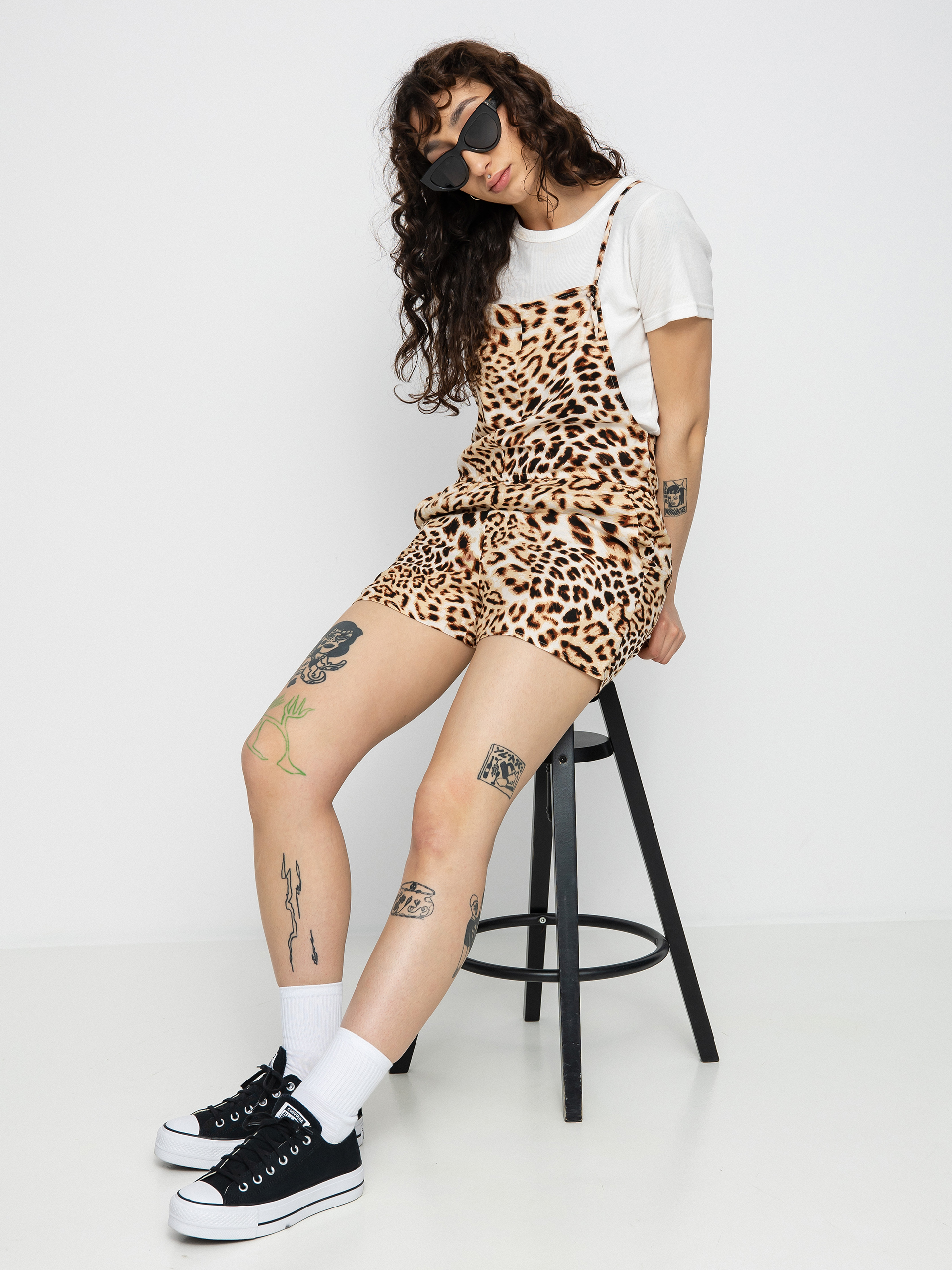 Dámský Kombinéza RVCA Ogrodniczki Laidback Romper (light brown)