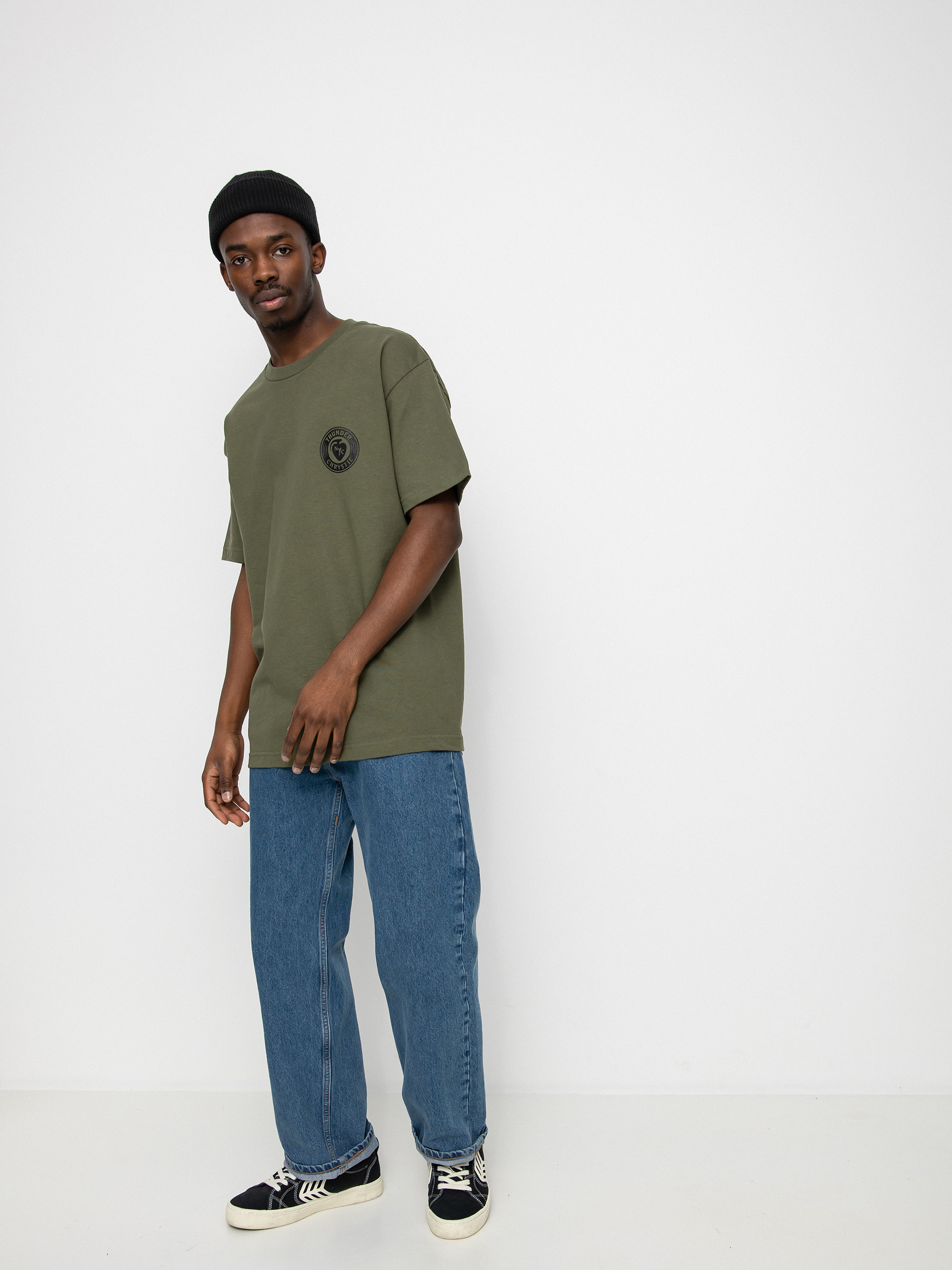 Tričko Thunder X Chrystie Circle Logo (army green)