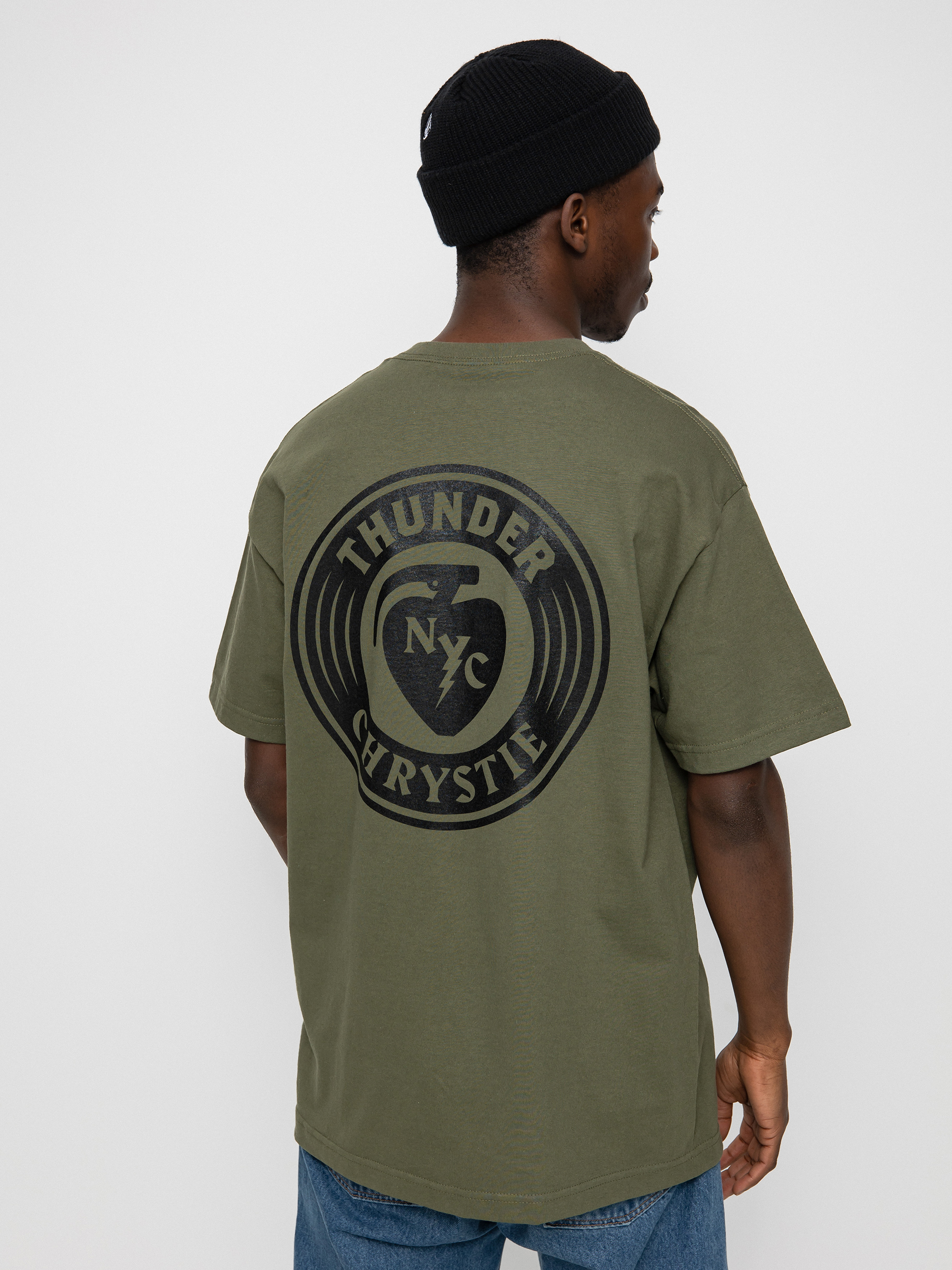 Tričko Thunder X Chrystie Circle Logo (army green)