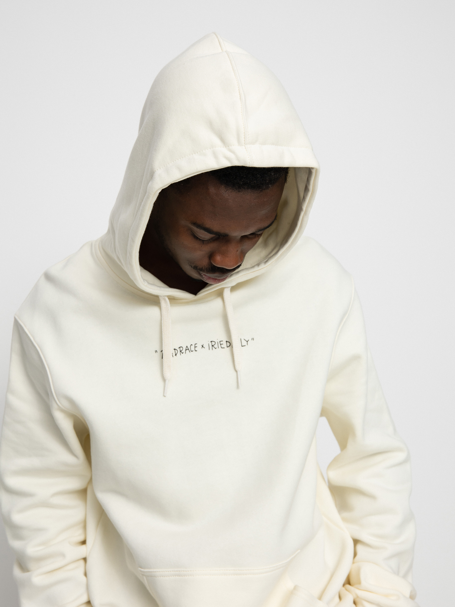 Mikina s kapucí Iriedaily Smile Eq HD (offwhite)