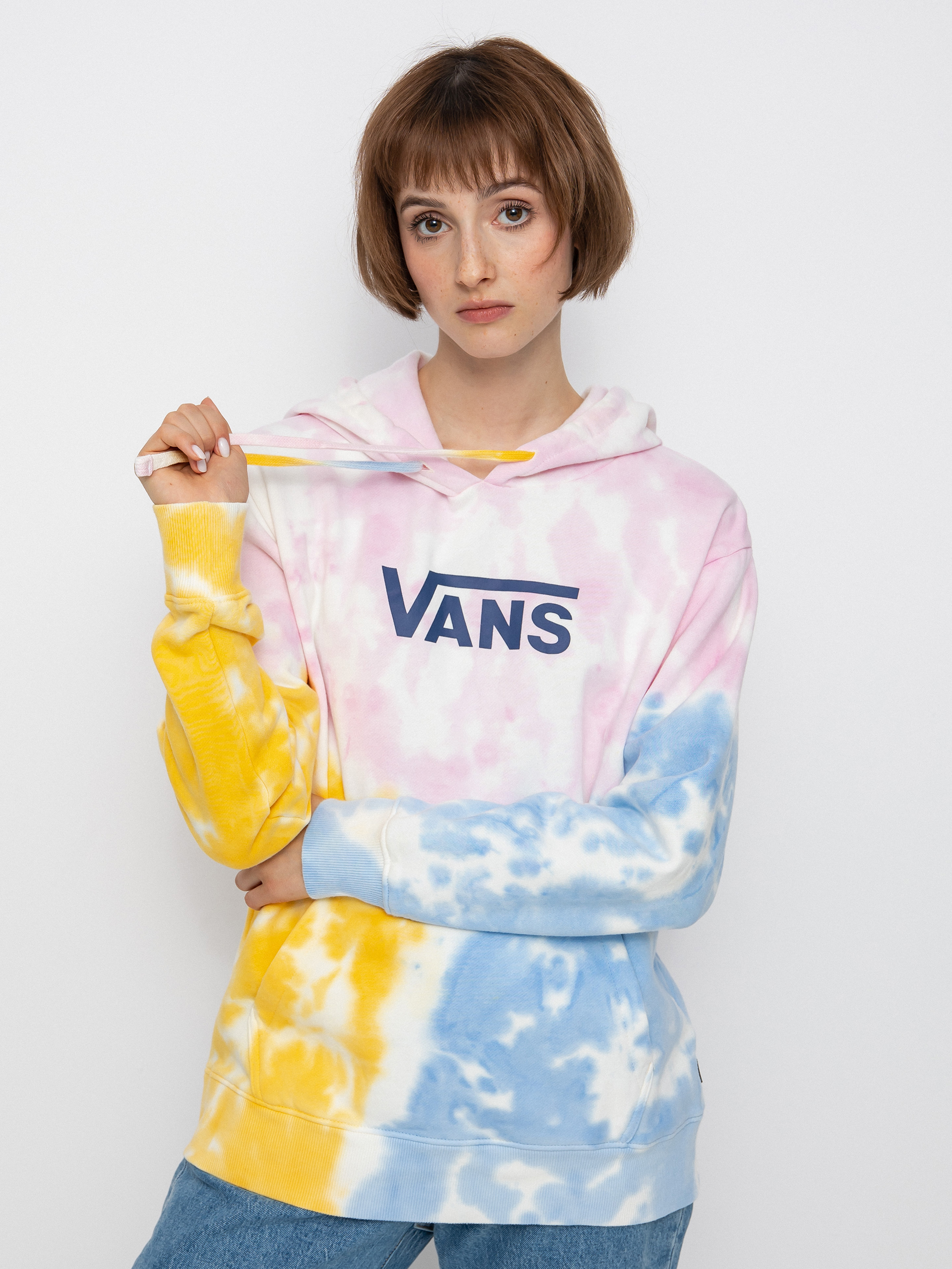 Mikina s kapucí Vans Tri Dye Bff HD Wmn (crandle pink)