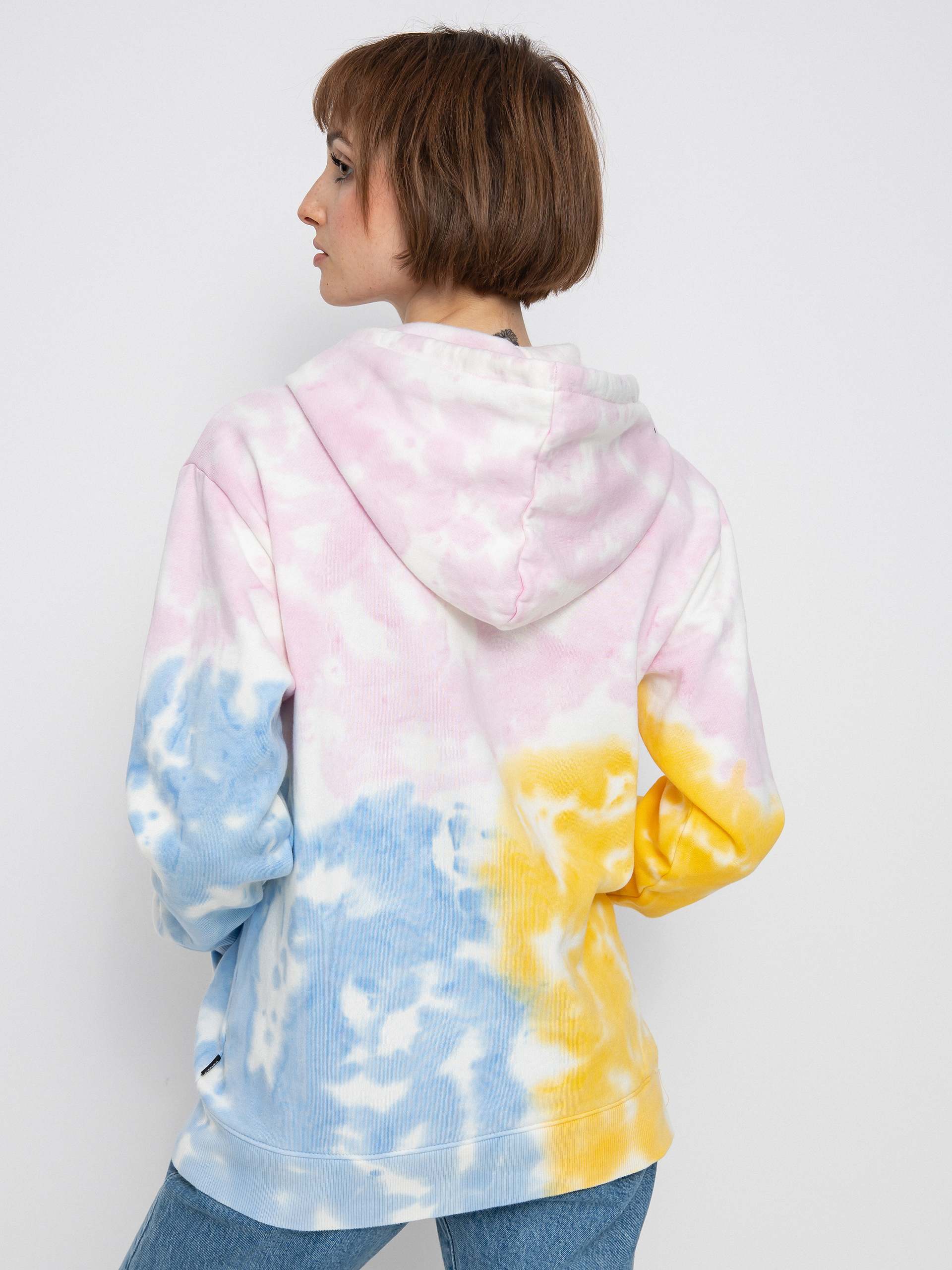 Mikina s kapucí Vans Tri Dye Bff HD Wmn (crandle pink)