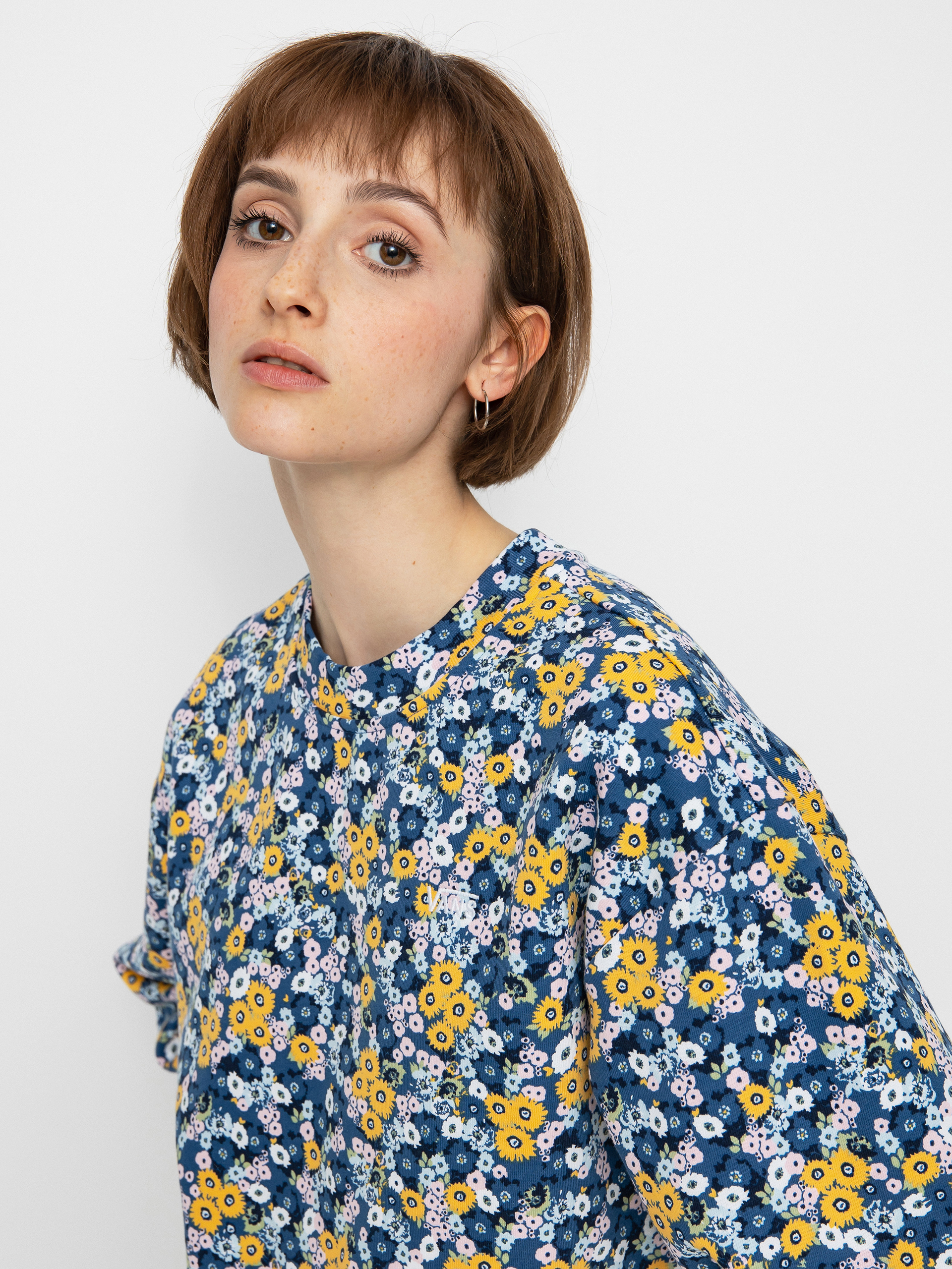 Mikina Vans Deco Ditsy Crop Wmn (true navy)