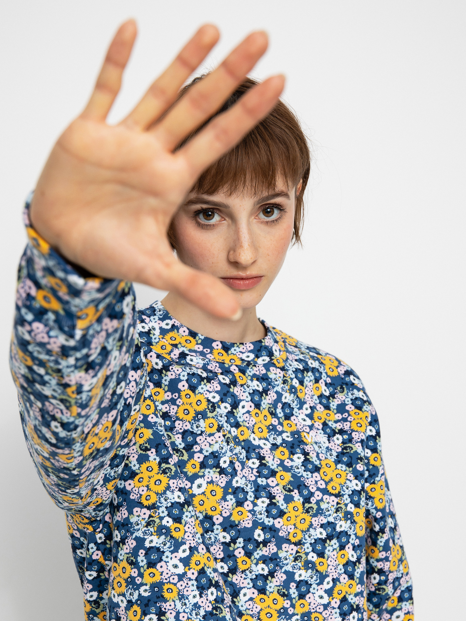 Mikina Vans Deco Ditsy Crop Wmn (true navy)