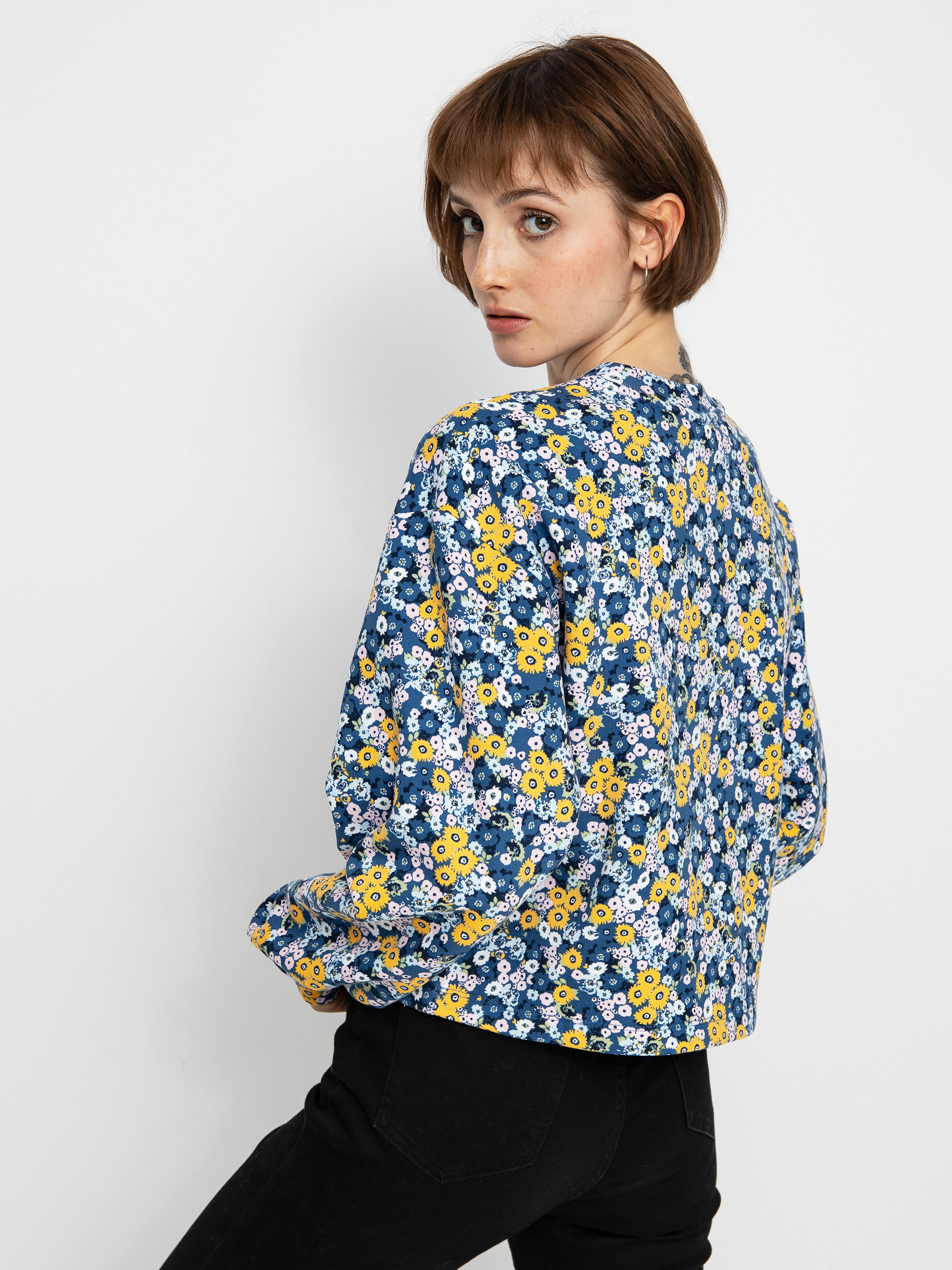 Mikina Vans Deco Ditsy Crop Wmn (true navy)