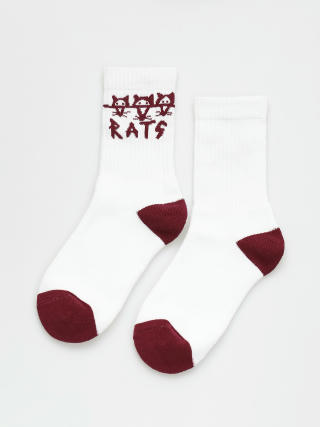 Ponožky Malita Rats (white/burgundy)