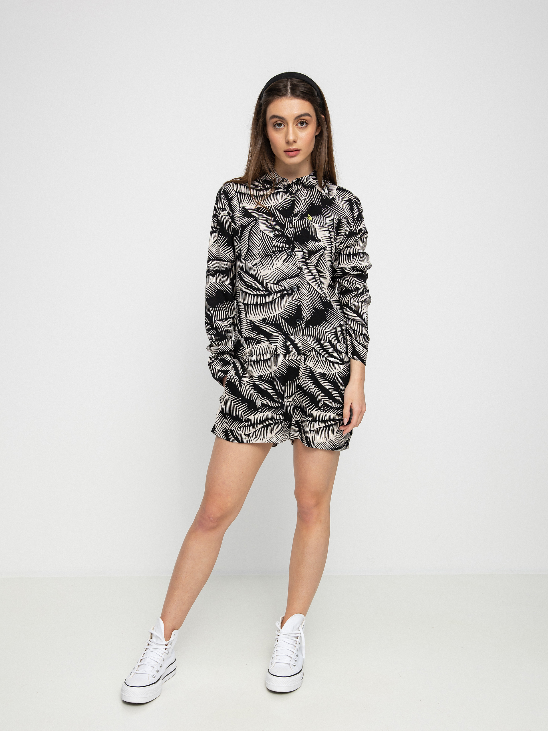 Dámský Kombinéza Volcom Stay Palm Romper (black white)