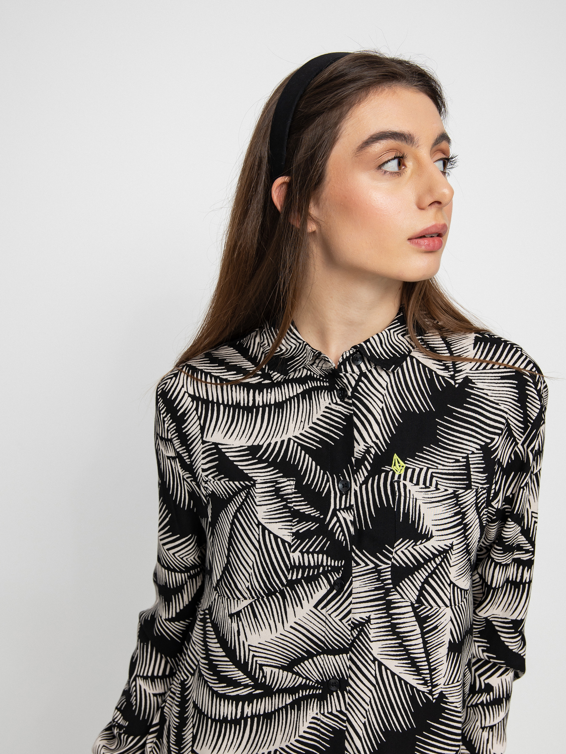 Dámský Kombinéza Volcom Stay Palm Romper (black white)