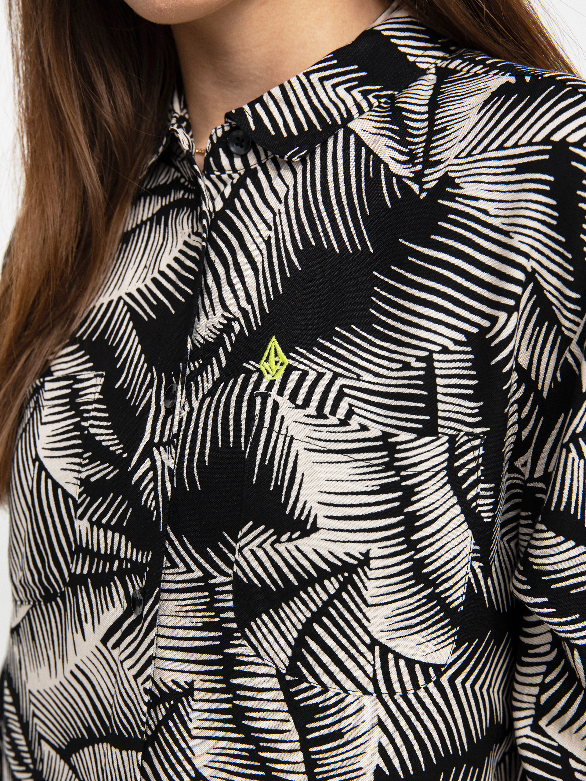 Dámský Kombinéza Volcom Stay Palm Romper (black white)