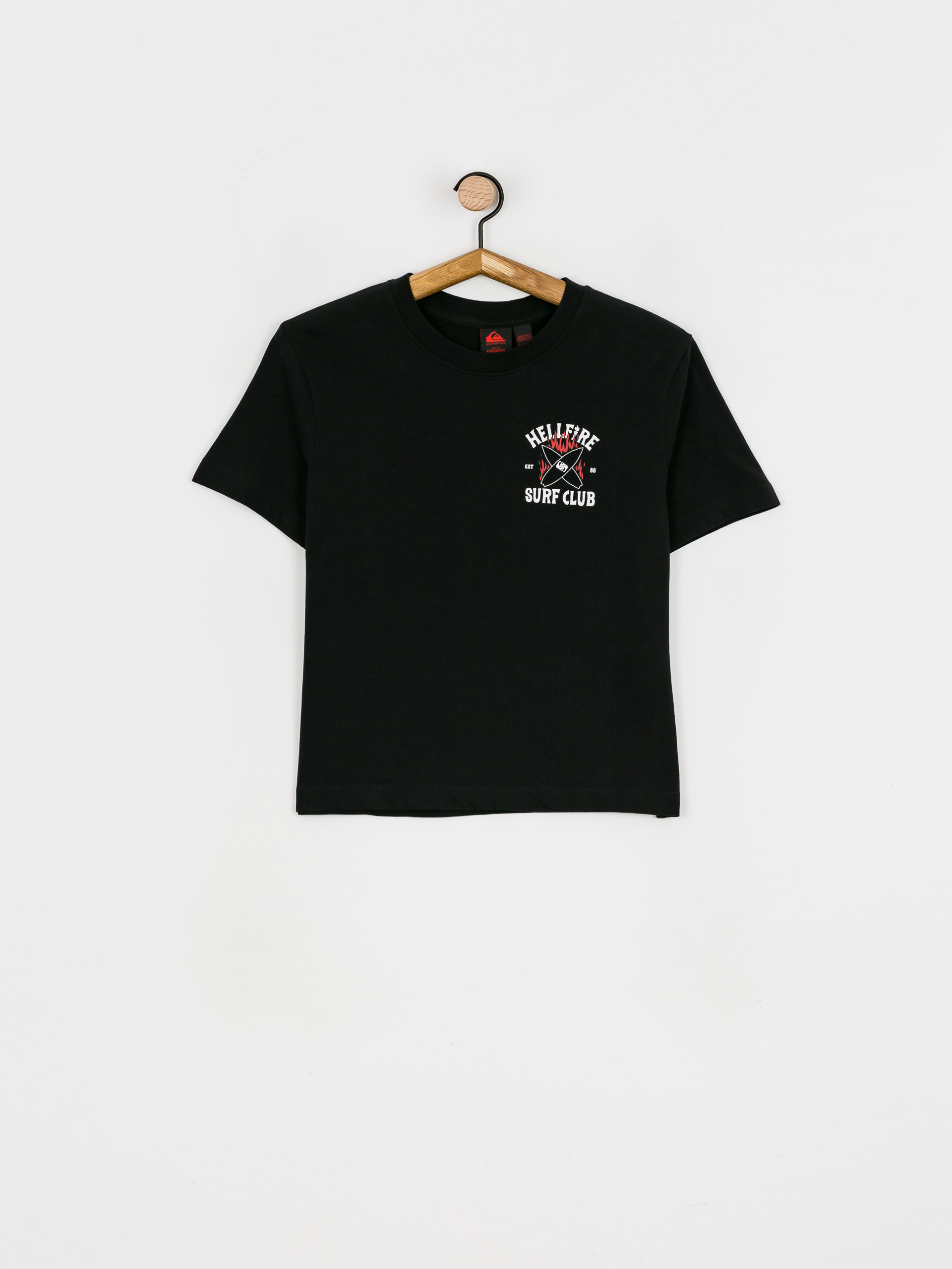 Tričko Quiksilver X Stranger Things 86 Crop Wmn (black)