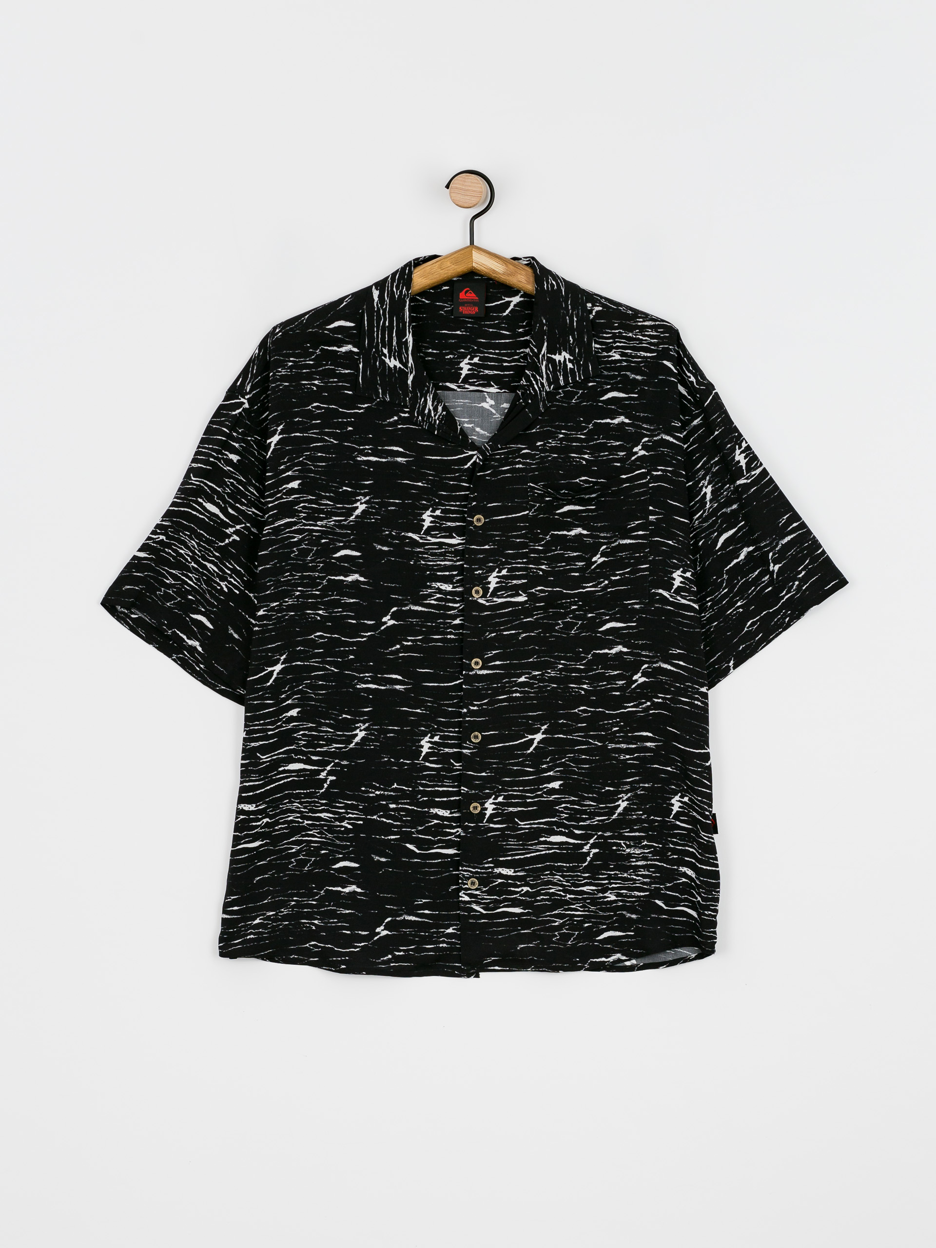 Košile Quiksilver X Stranger Things Veinscose (upside down static black)