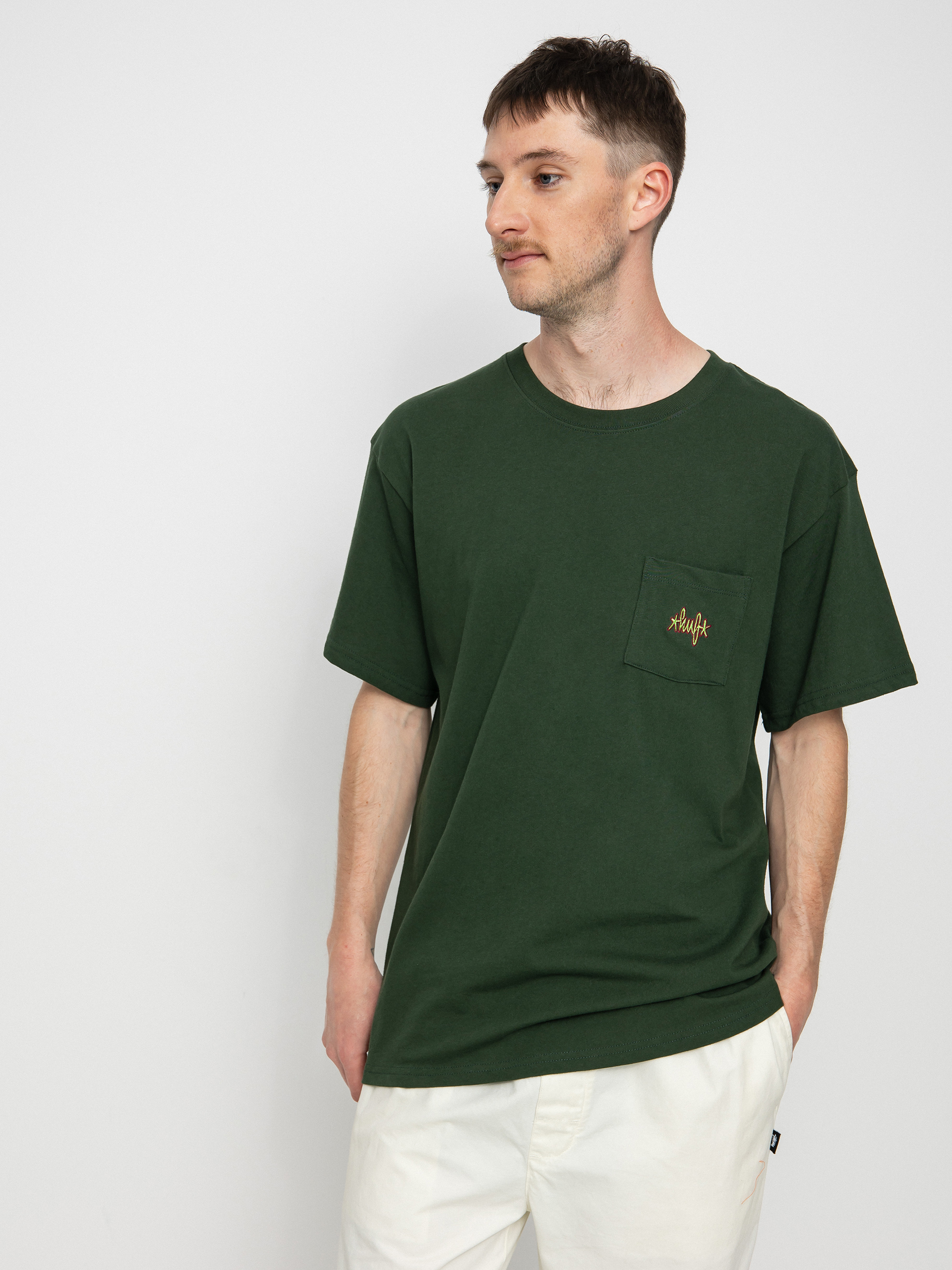 Tričko HUF Haze Script Pocket (forest green)