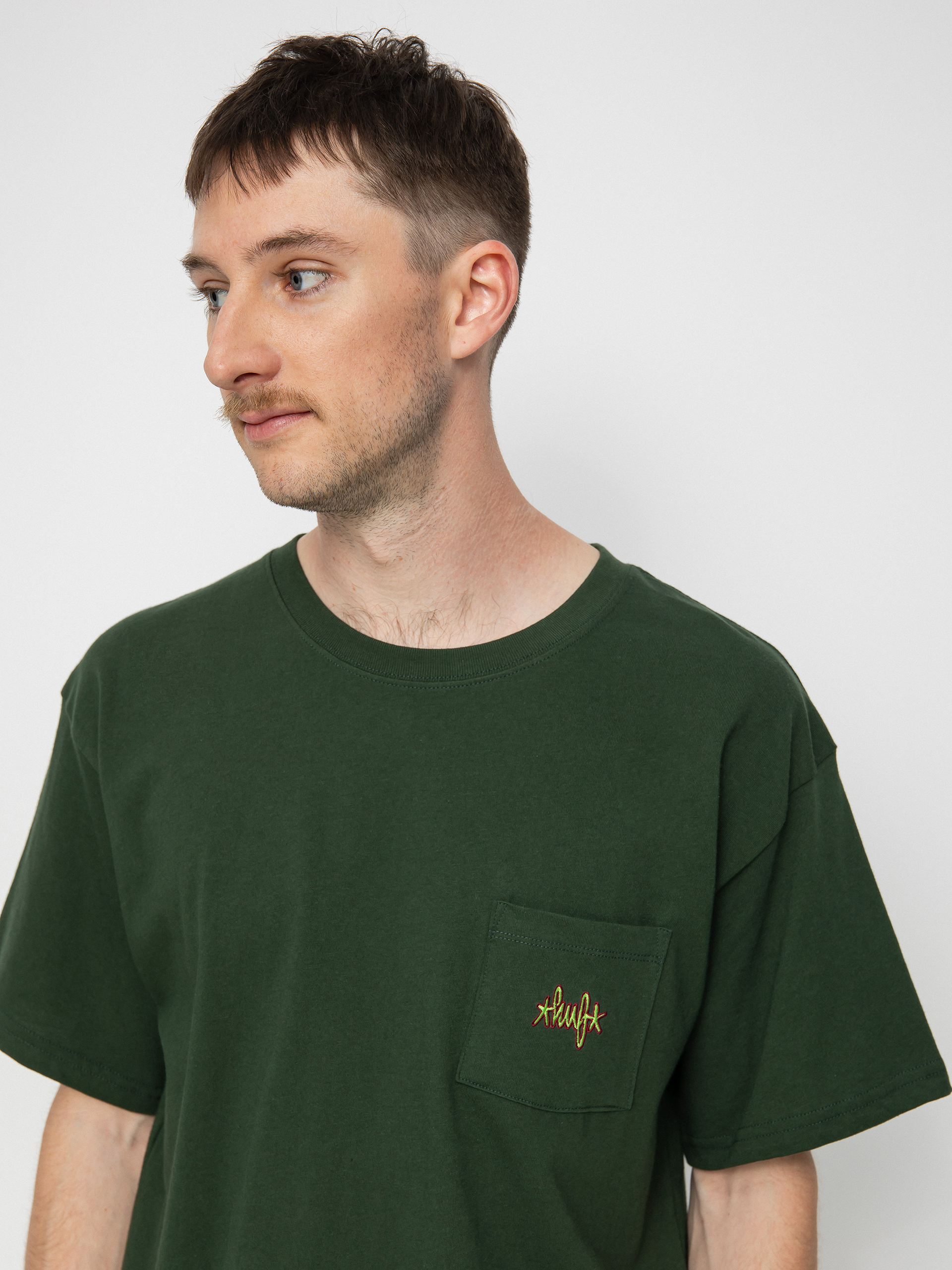 Tričko HUF Haze Script Pocket (forest green)