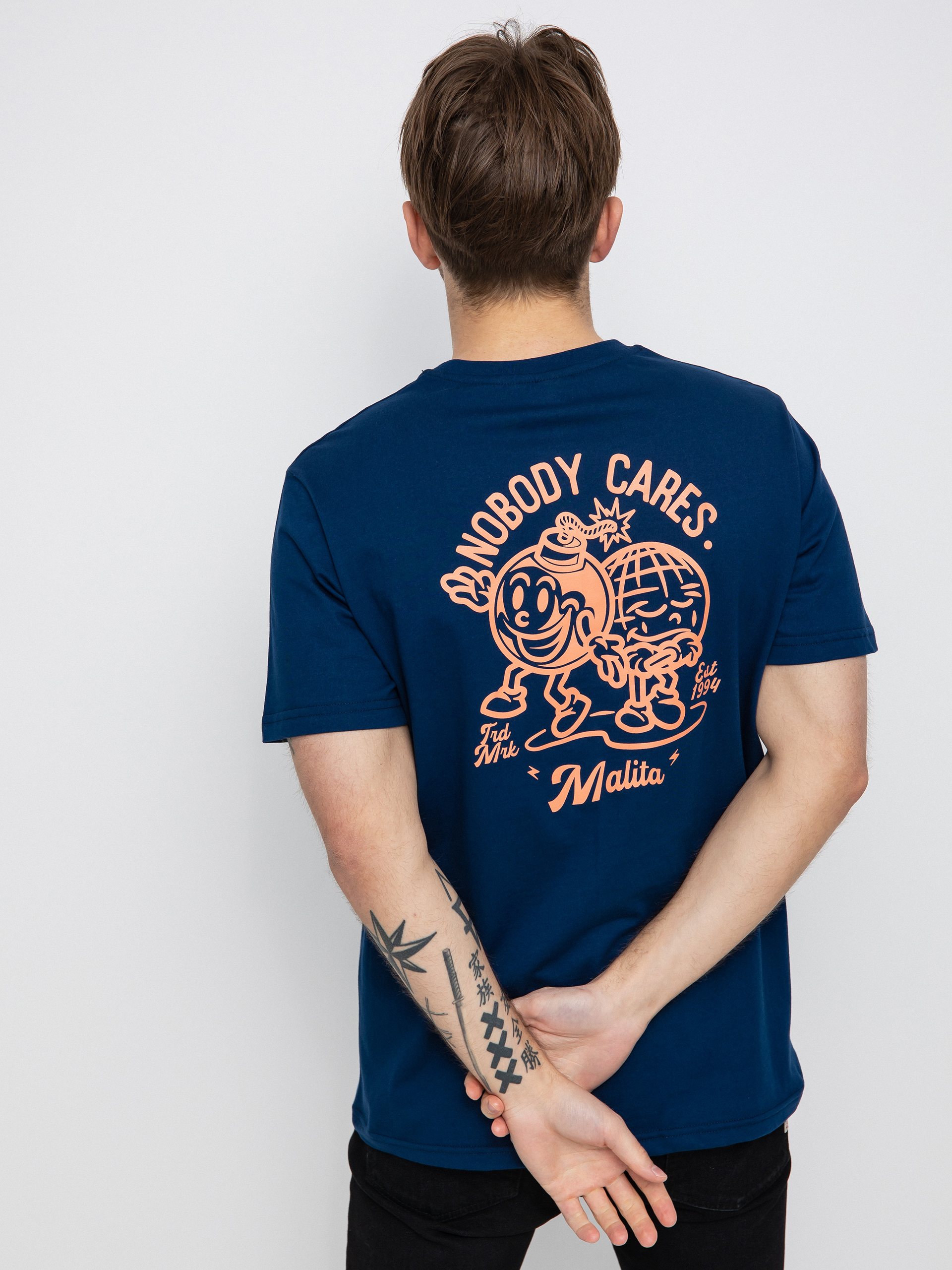 Tričko Malita Nobody Cares (navy)