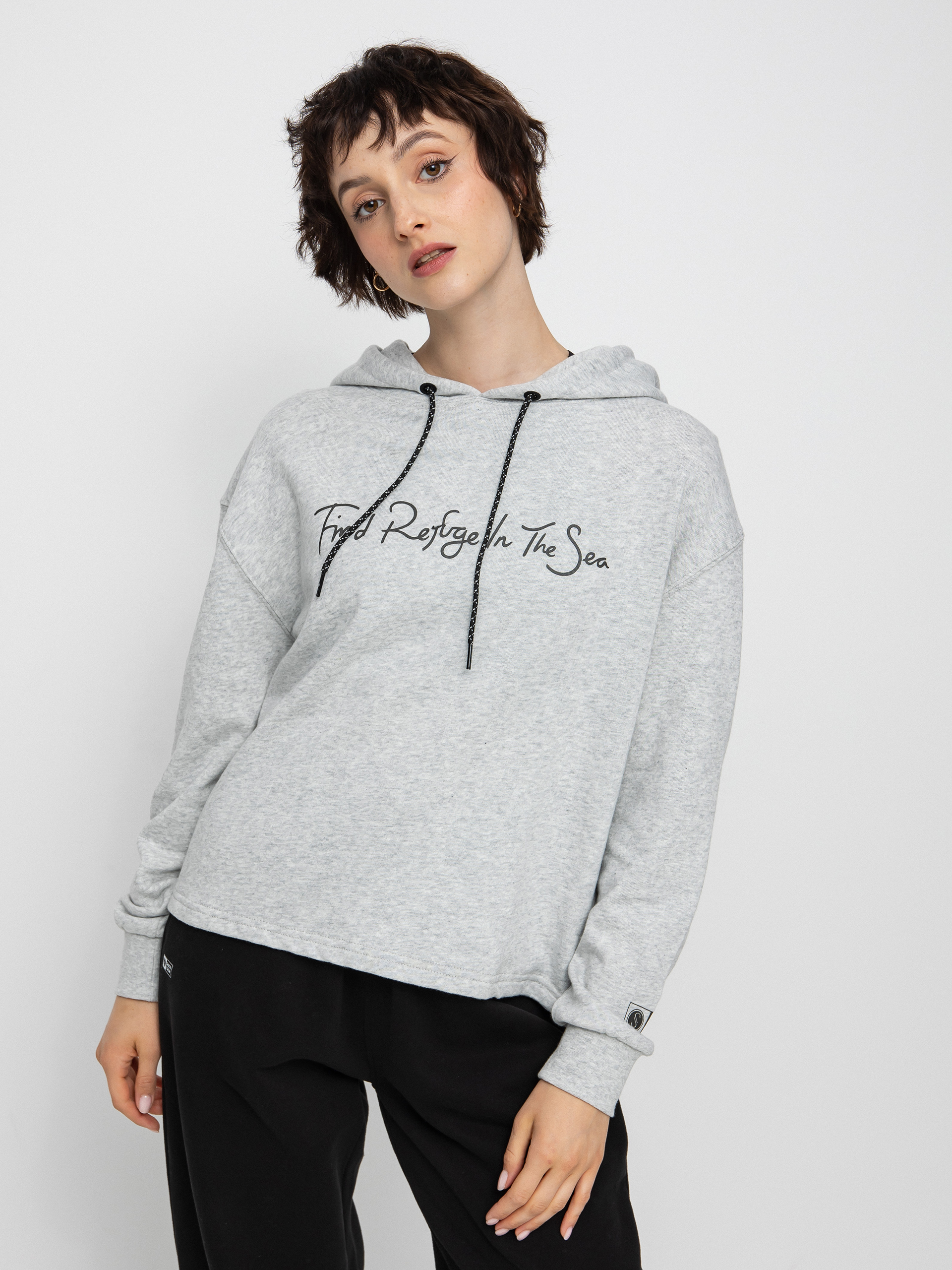 Mikina s kapucí Salty Crew Sand Set Crop Wmn (athletic heather)