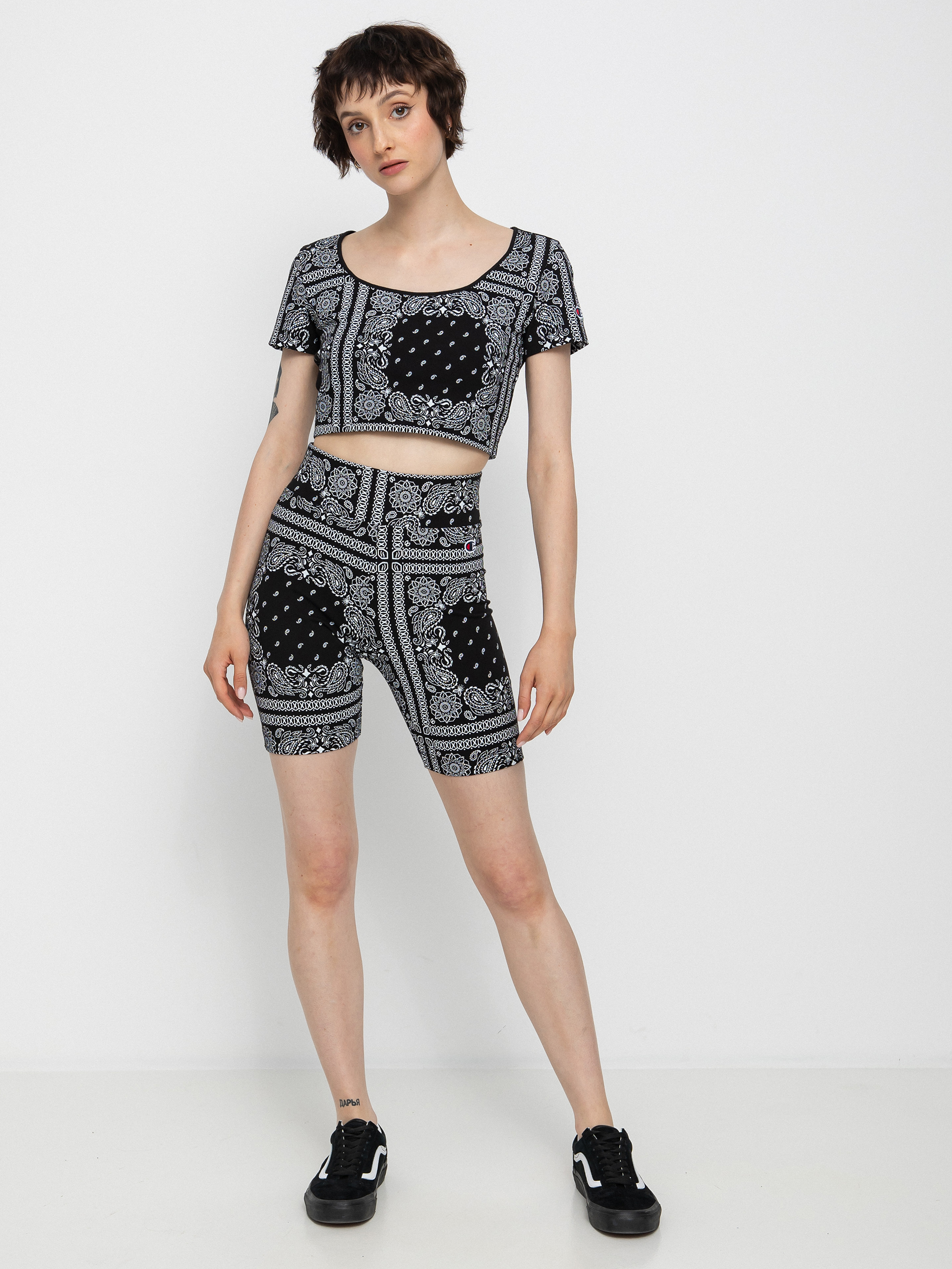 Tričko Champion Crewneck Croptop 115127 Wmn (nbk/allover)