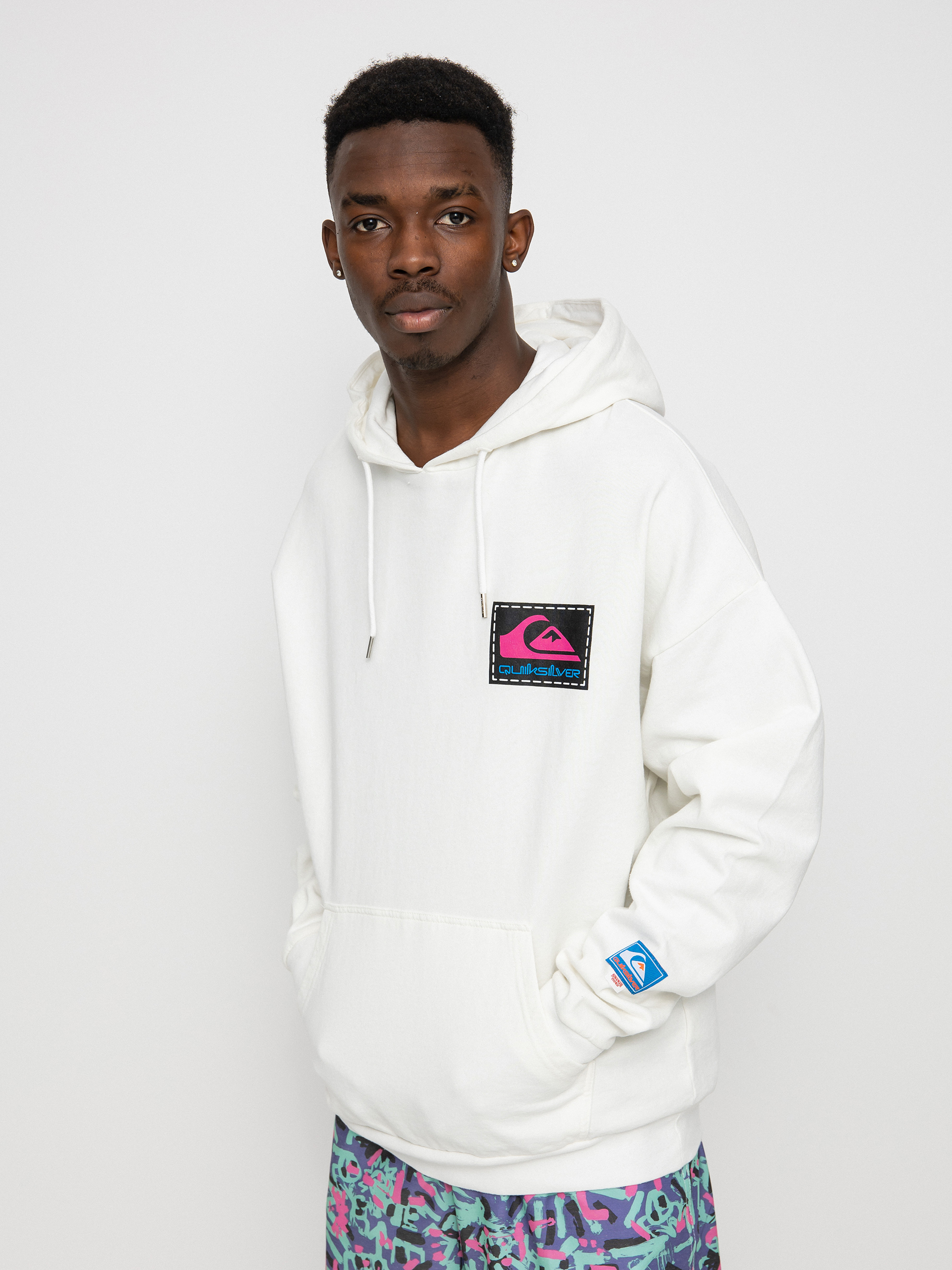 Mikina s kapucí Quiksilver X Stranger Things Rainbow HD (white)