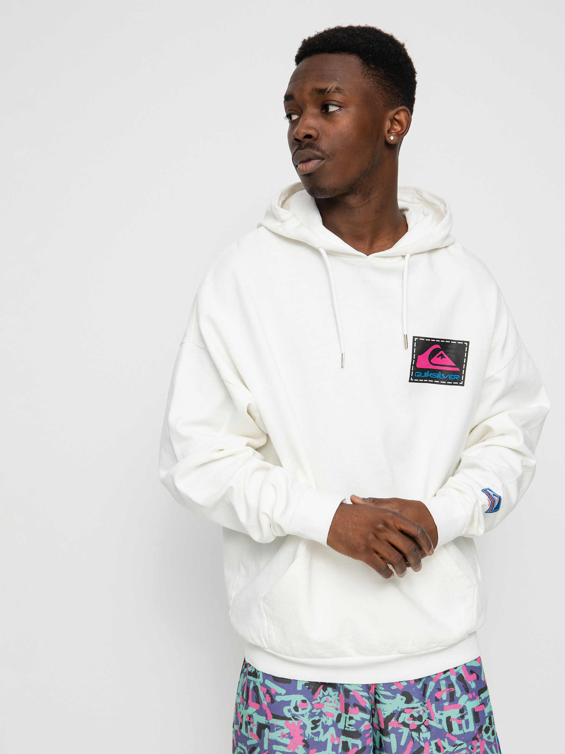 Mikina s kapucí Quiksilver X Stranger Things Rainbow HD (white)