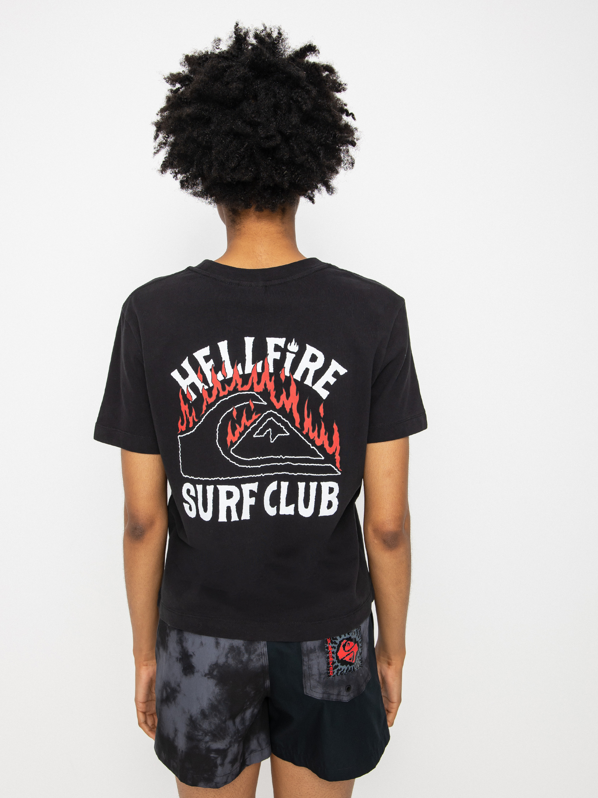 Tričko Quiksilver X Stranger Things 86 Crop Wmn (black)