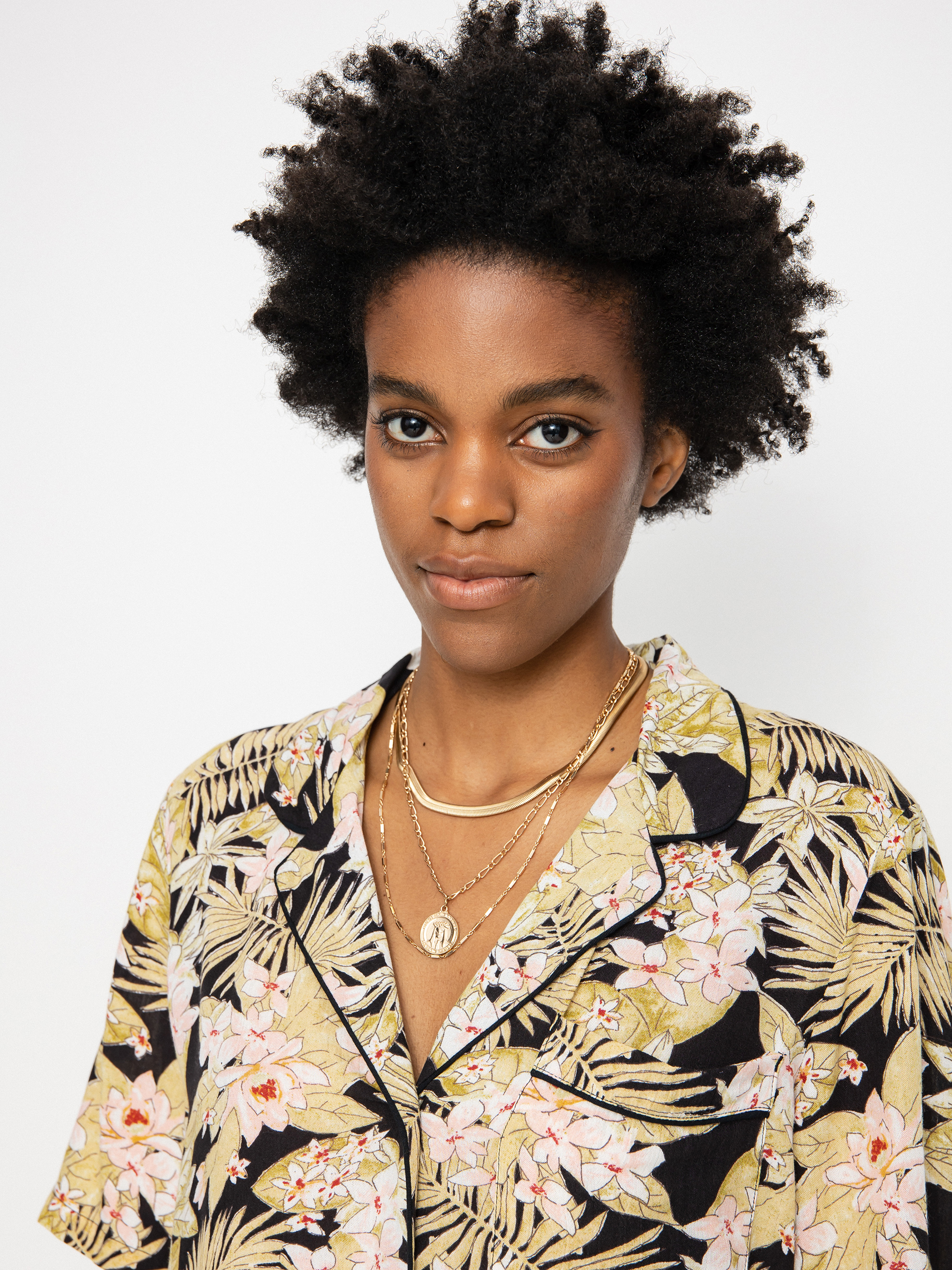 Košile Volcom Static Bloom Top Wmn (black combo)