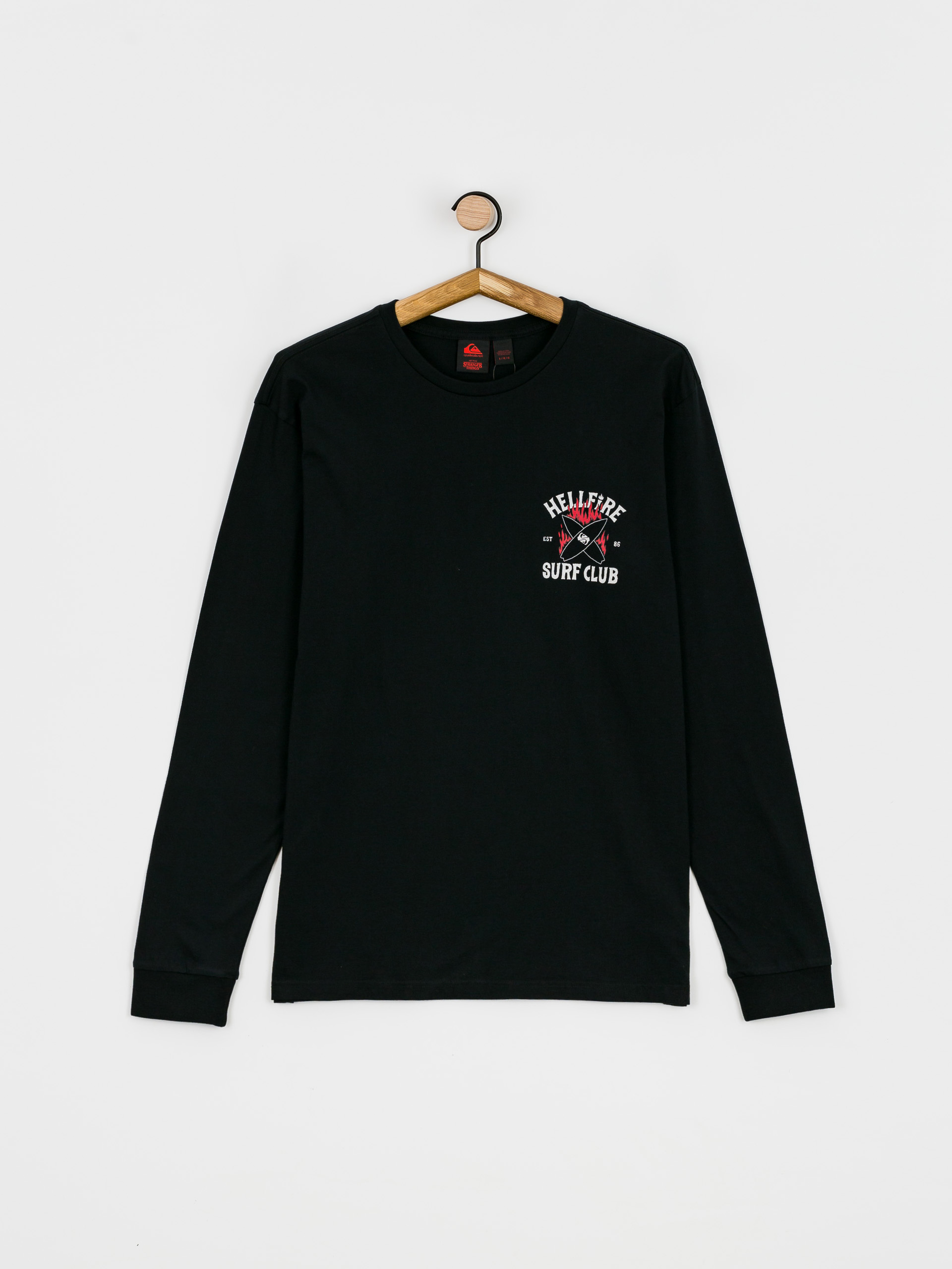 Triko Quiksilver X Stranger Things Hell Fire Surf Club (black)