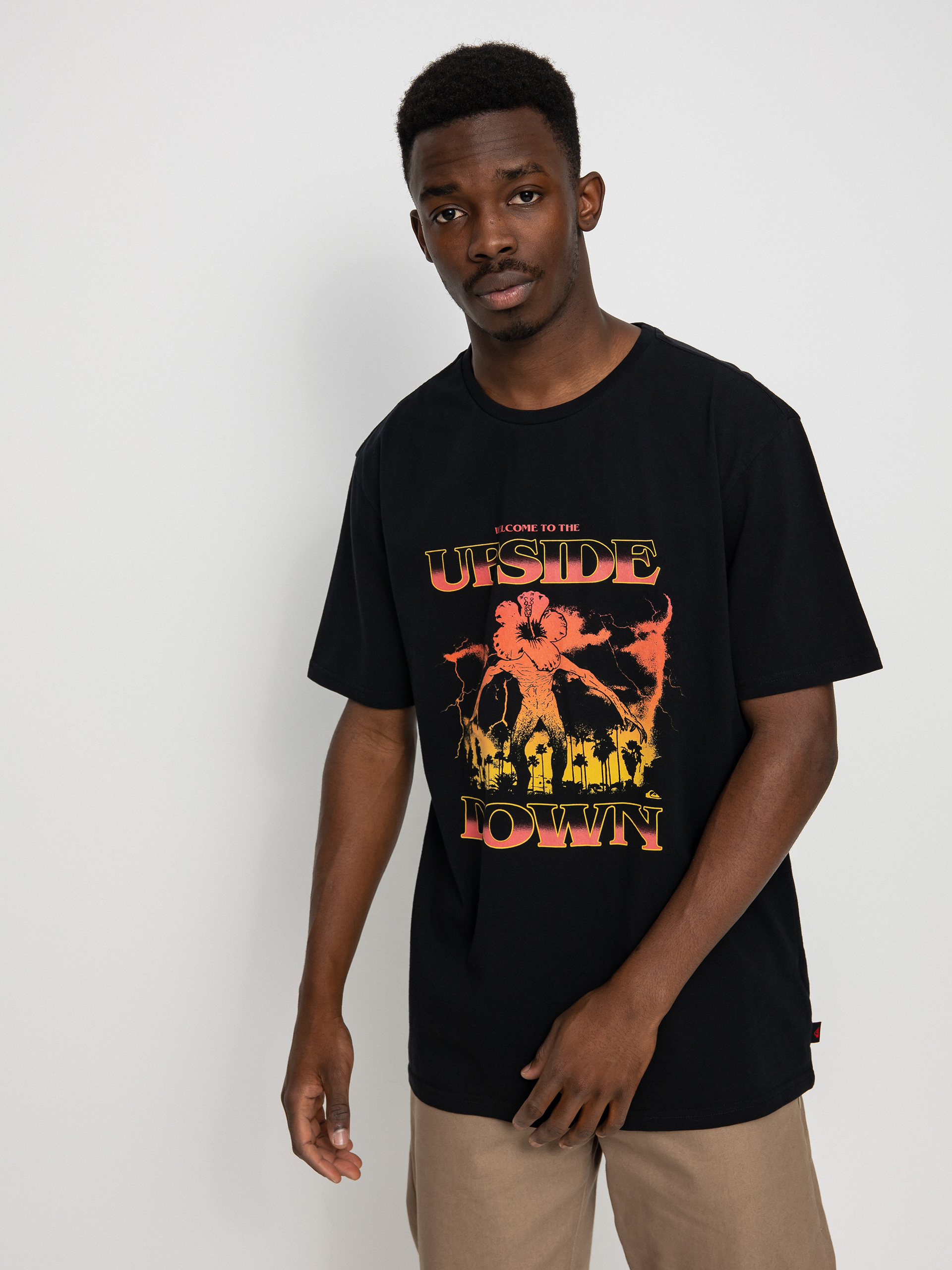 Tričko Quiksilver X Stranger Things Welcome (black)