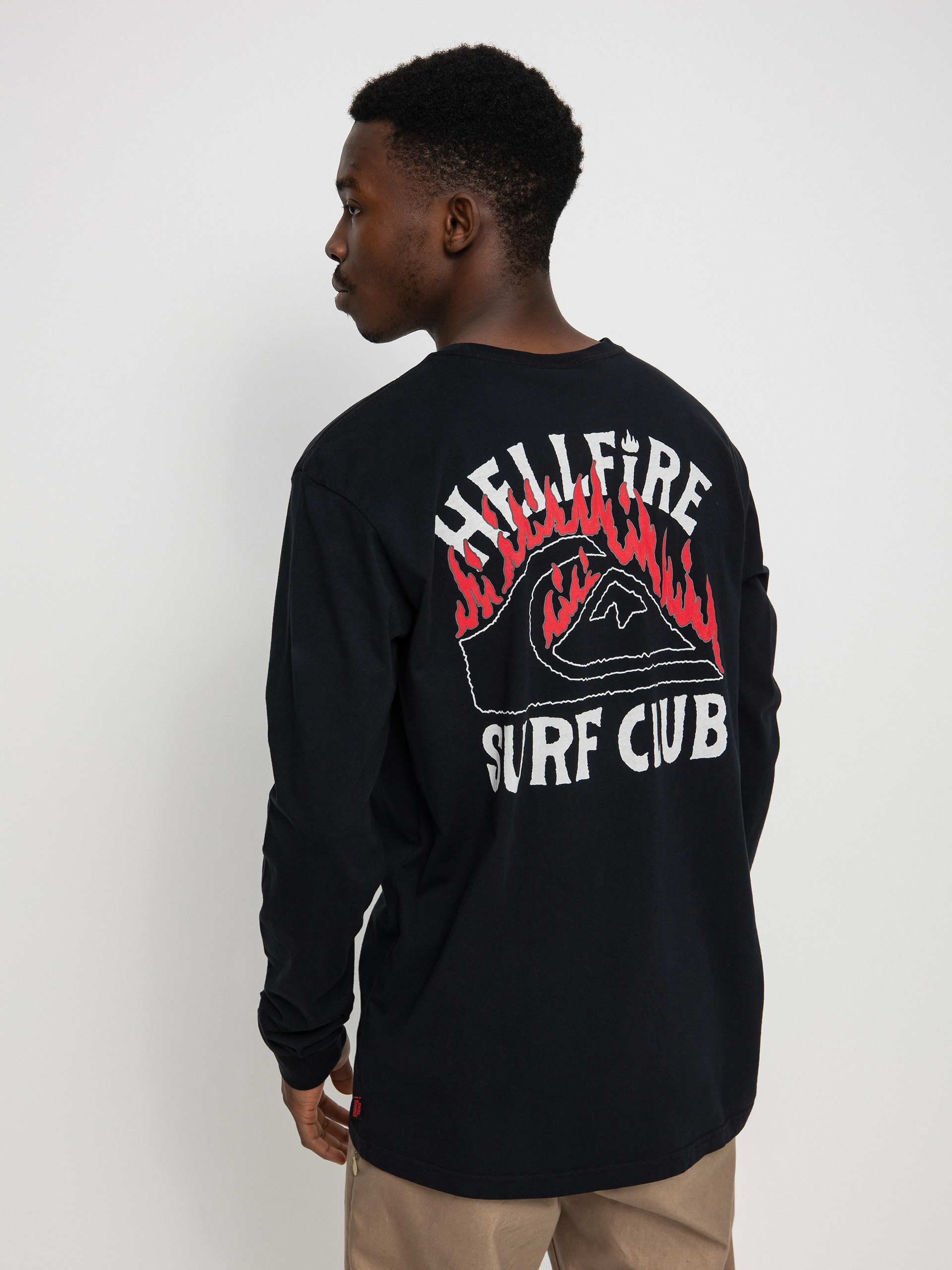 Triko Quiksilver X Stranger Things Hell Fire Surf Club (black)