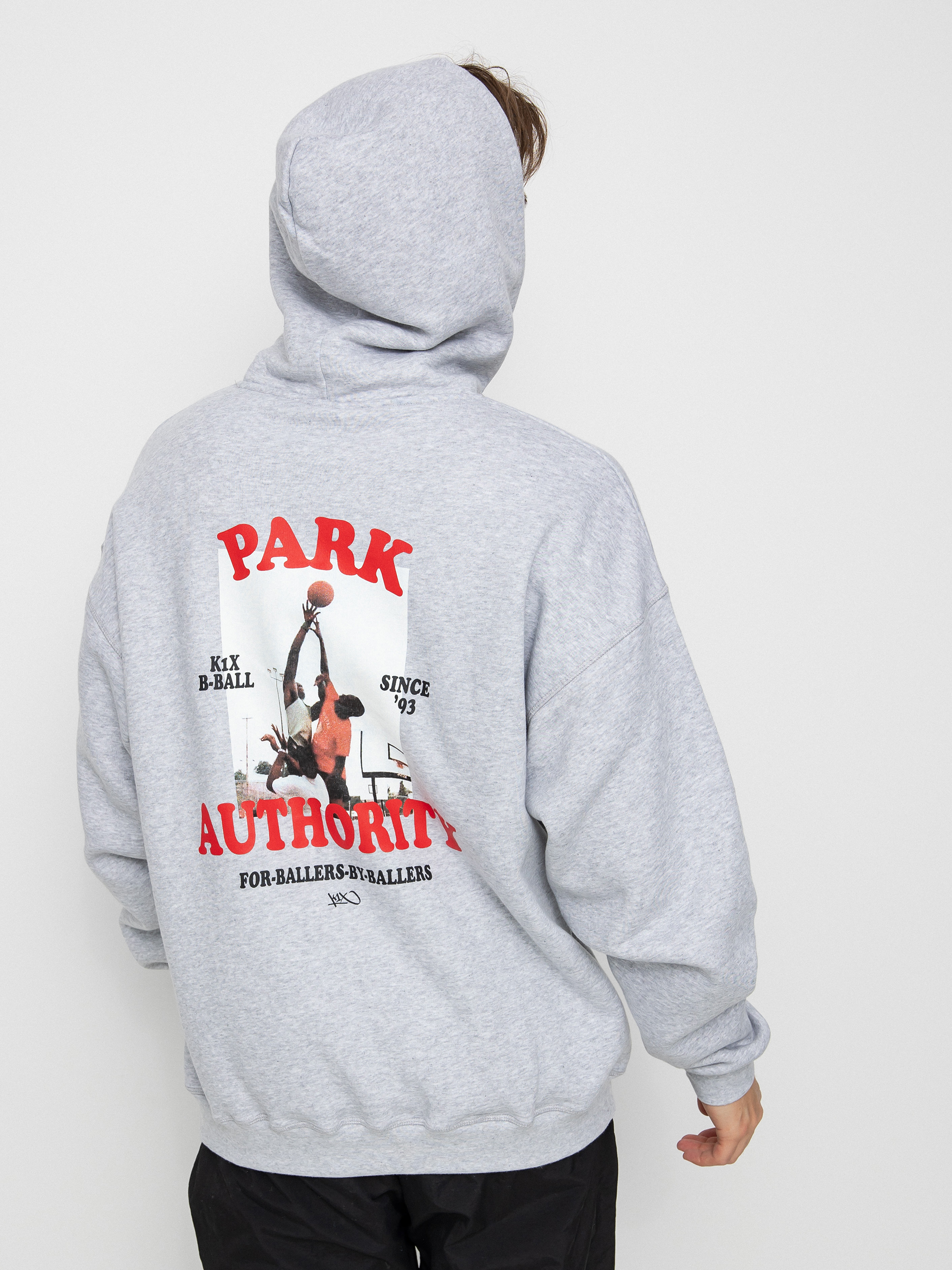 Mikina s kapucí K1x Pa Tipoff HD (light grey heather)