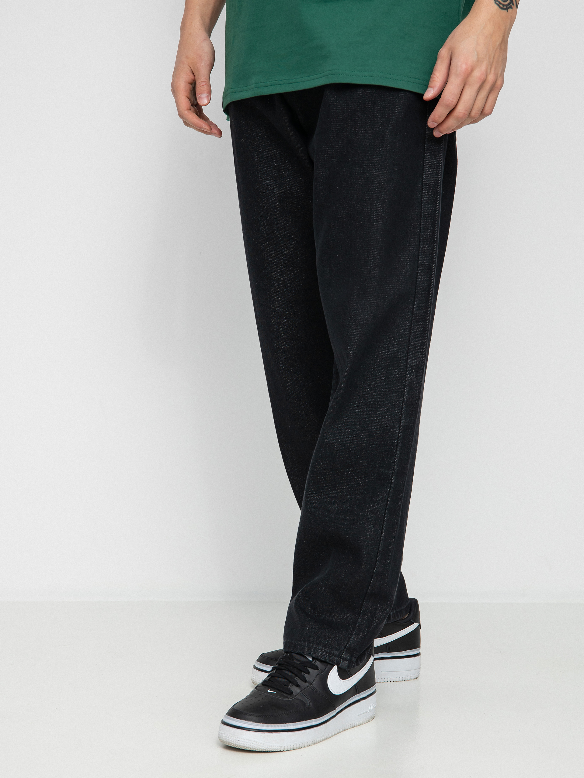 Kalhoty MassDnm Slang Jeans Baggy Fit (black rinse)
