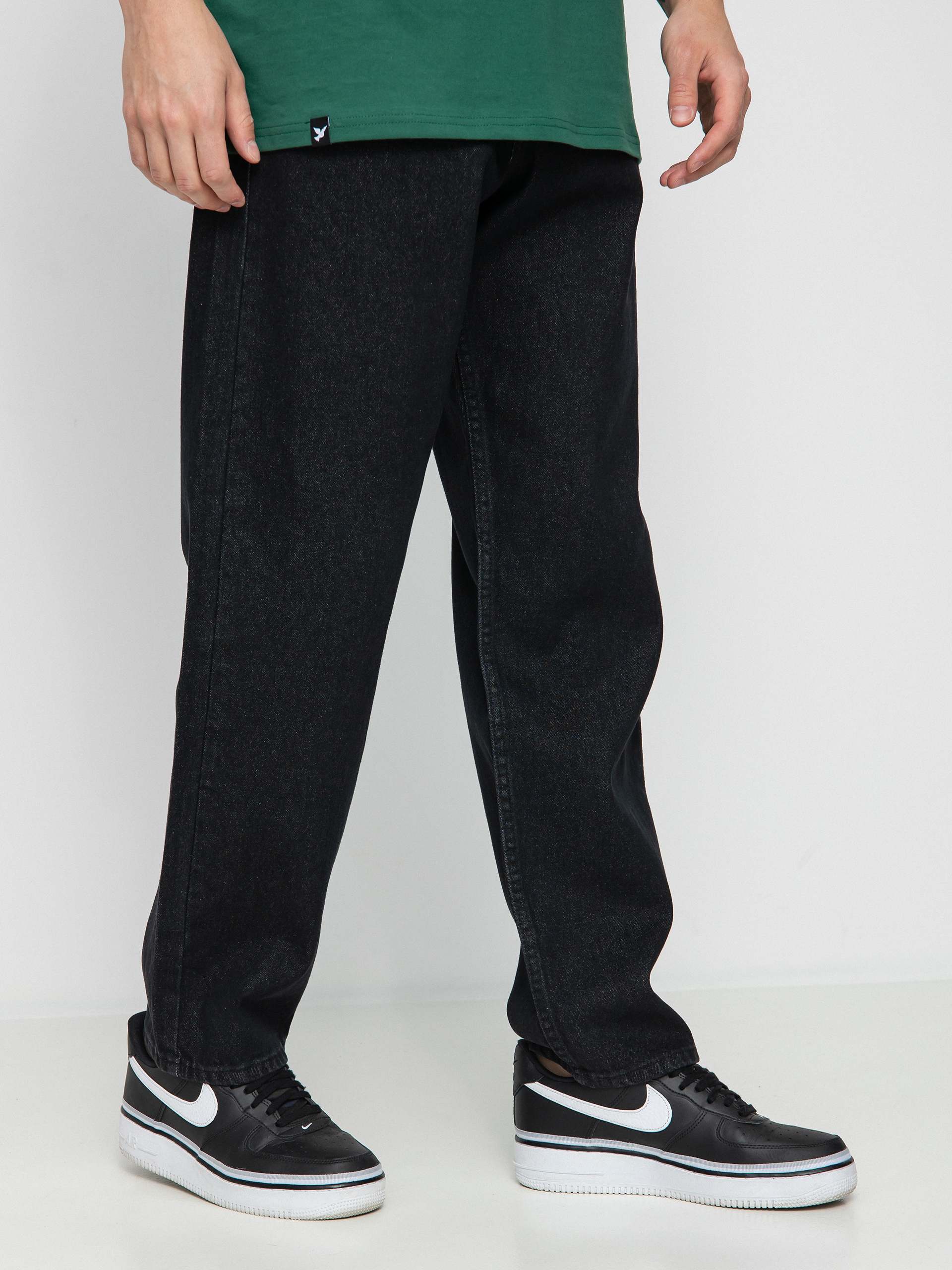 Kalhoty MassDnm Slang Jeans Baggy Fit (black rinse)