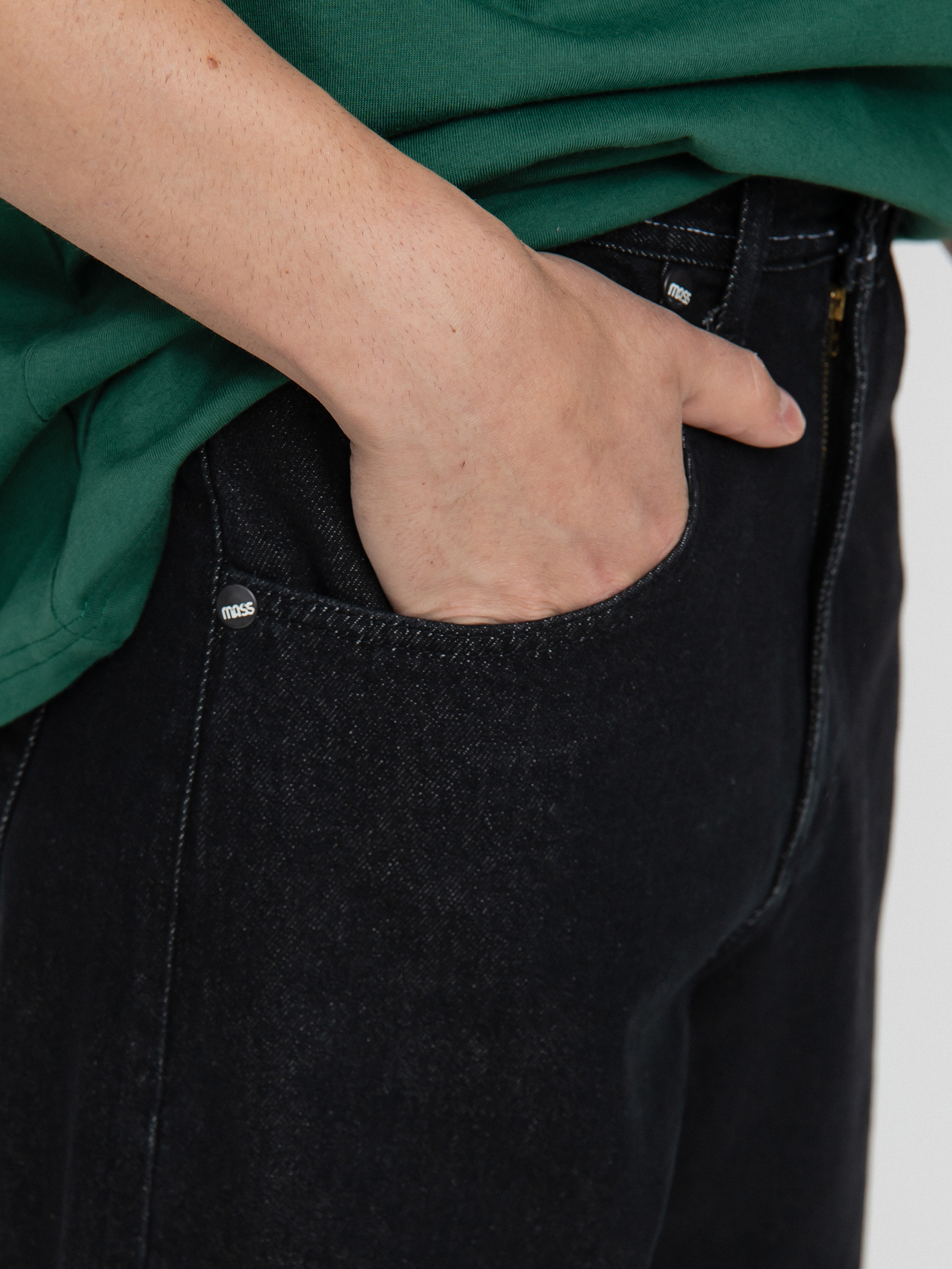 Kalhoty MassDnm Slang Jeans Baggy Fit (black rinse)