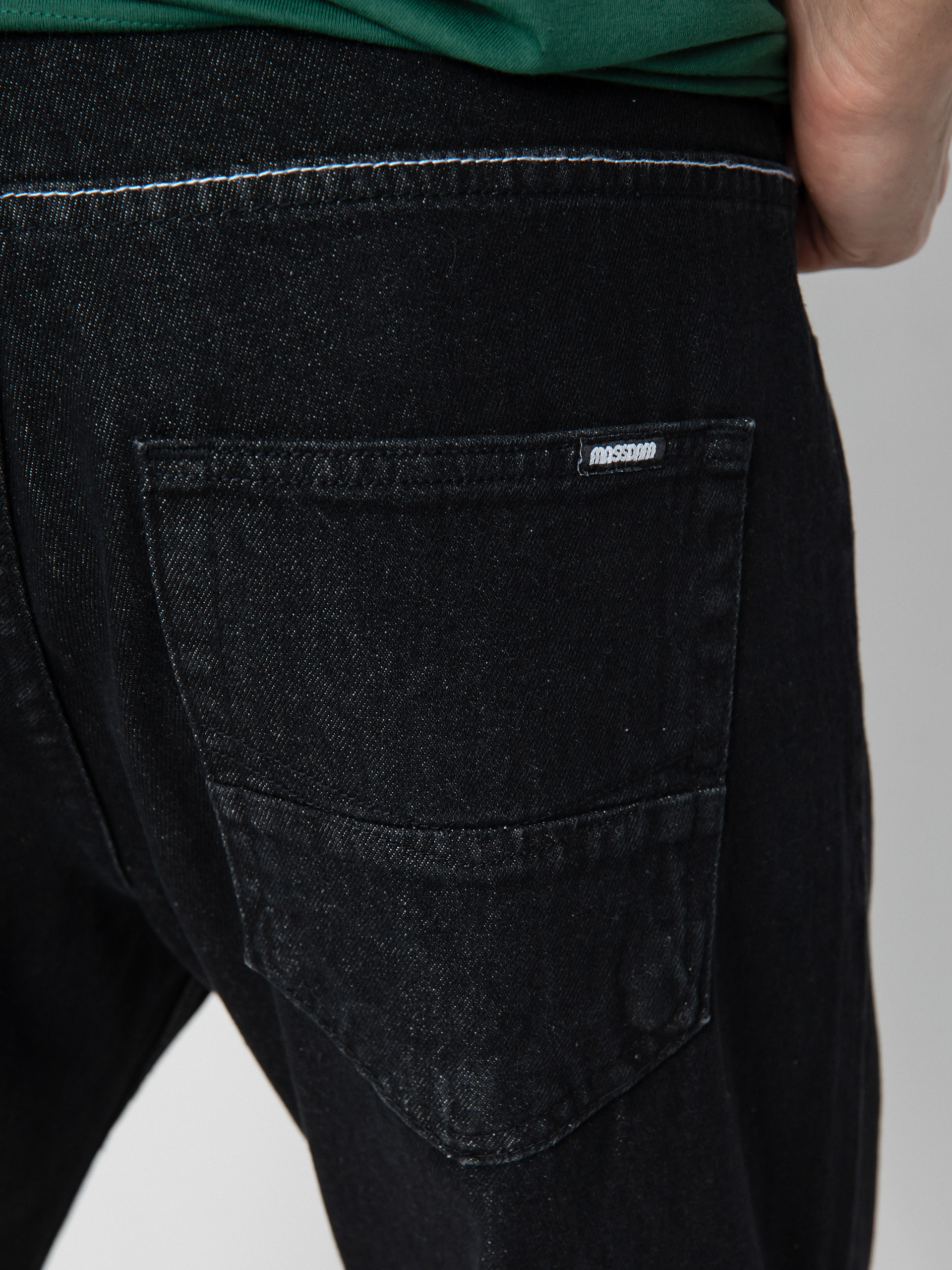 Kalhoty MassDnm Slang Jeans Baggy Fit (black rinse)
