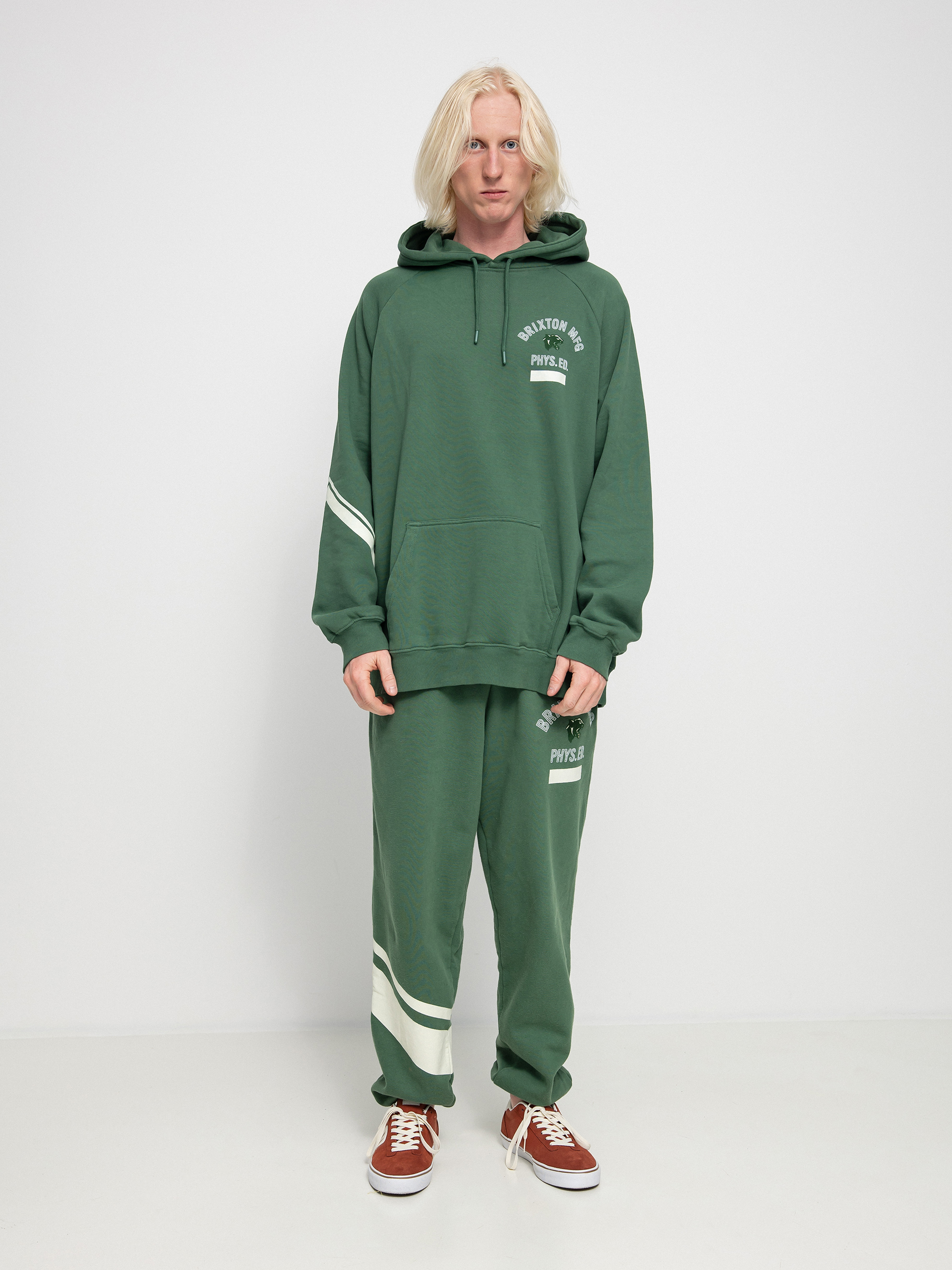 Mikina s kapucí Brixton Phys. Ed. Raglan HD (myrtle)