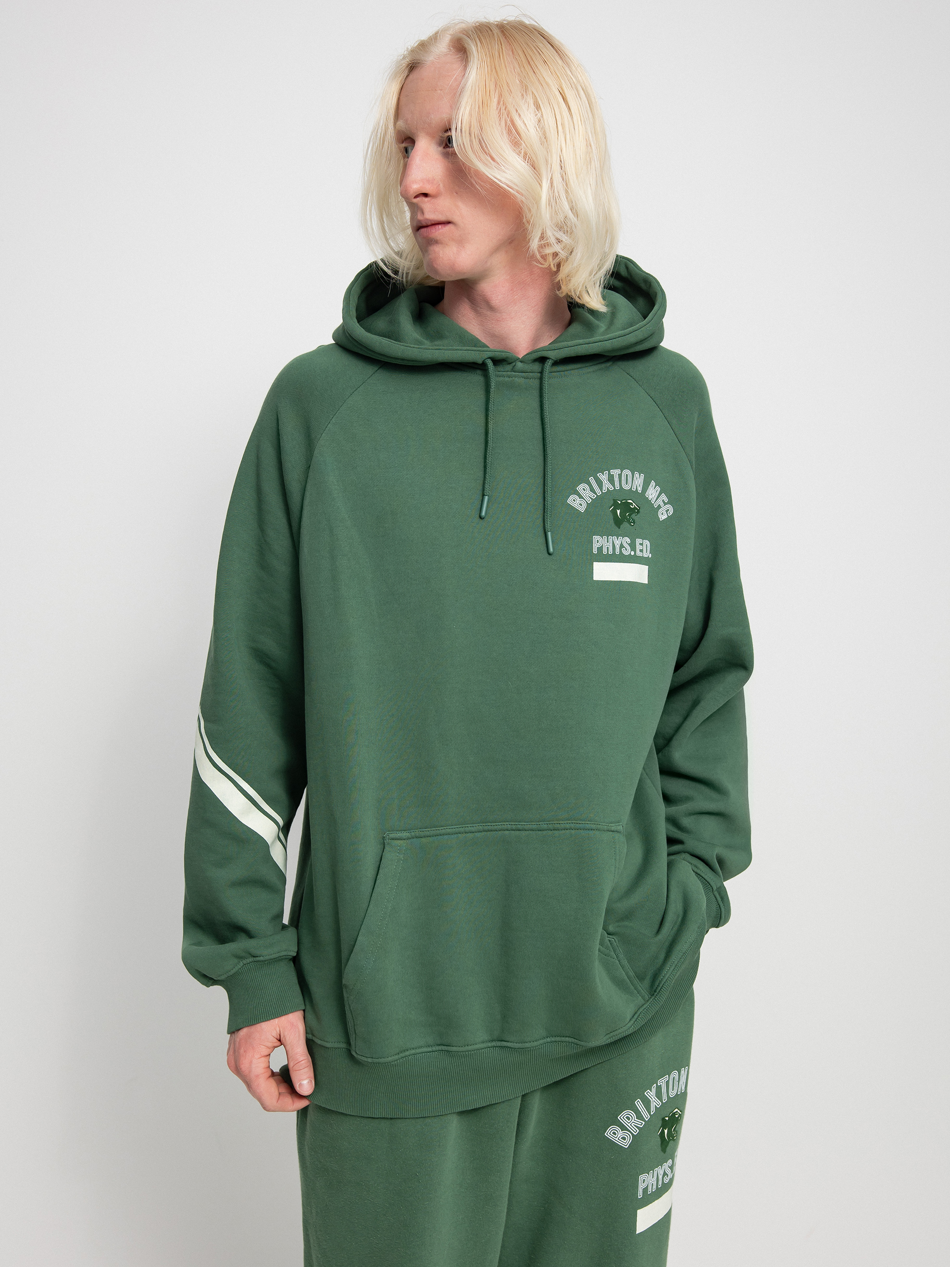 Mikina s kapucí Brixton Phys. Ed. Raglan HD (myrtle)