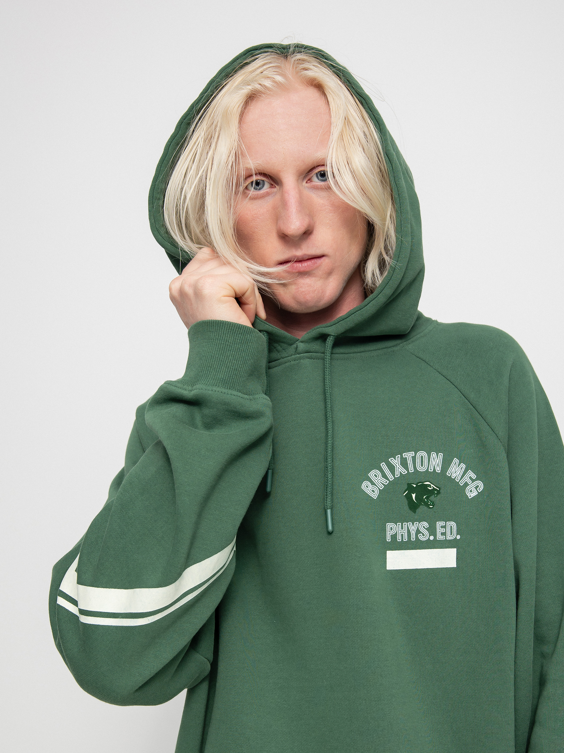 Mikina s kapucí Brixton Phys. Ed. Raglan HD (myrtle)