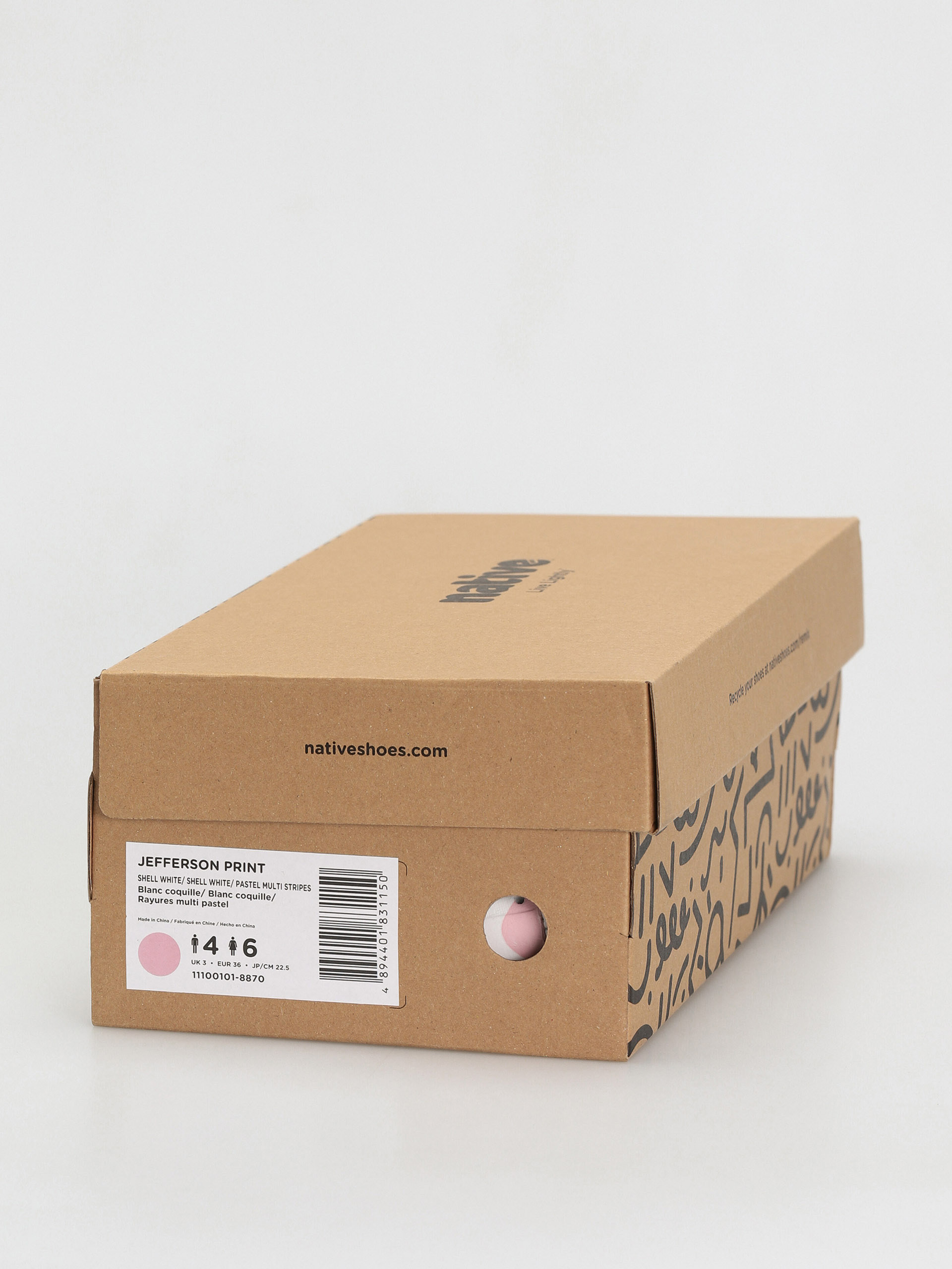 Boty Native Jefferson Print (shell white/shell white/pastel multi stripe)