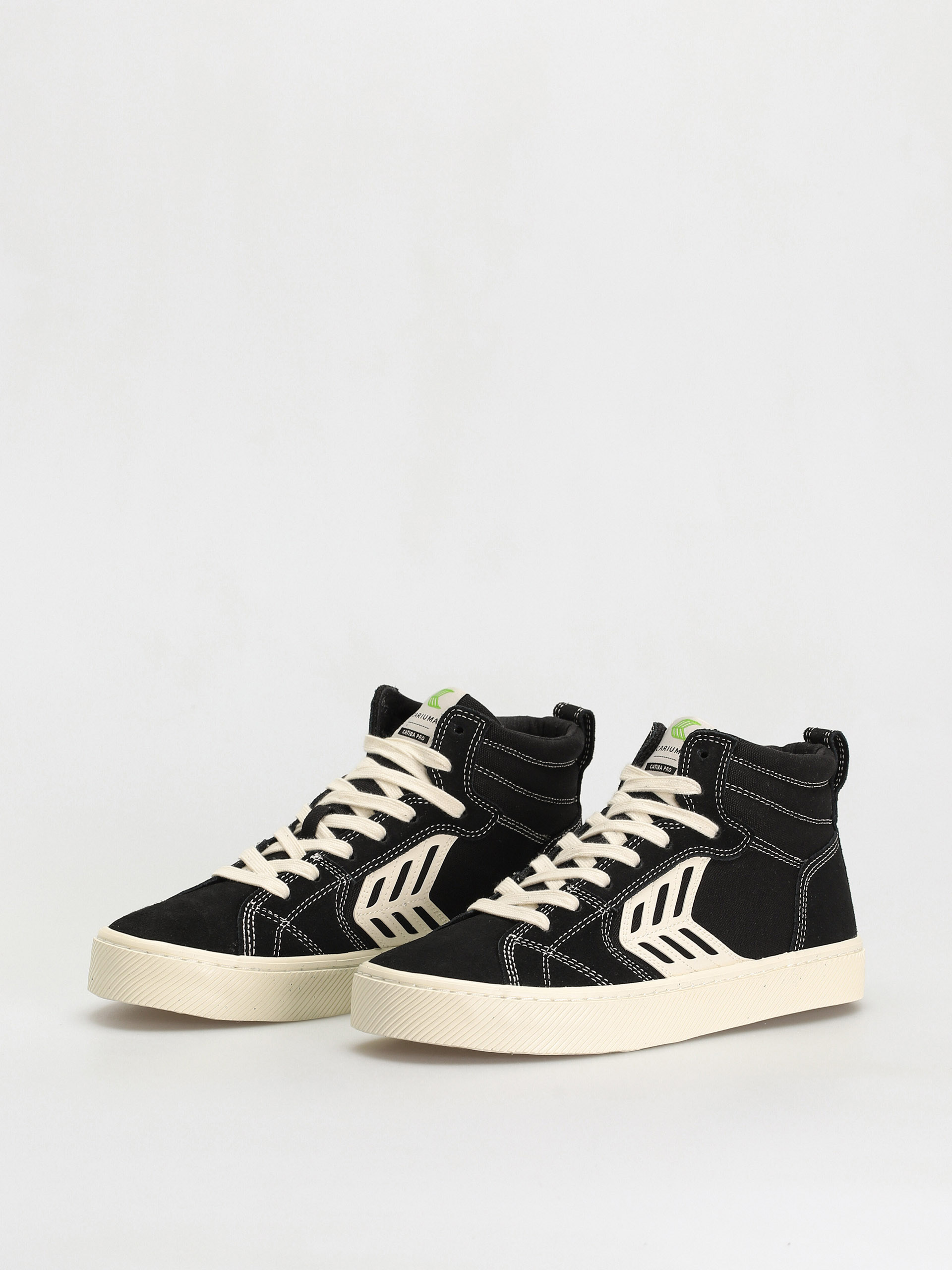 Boty Cariuma Catiba High Pro (black suede and canvas contrast thread ivory logo)