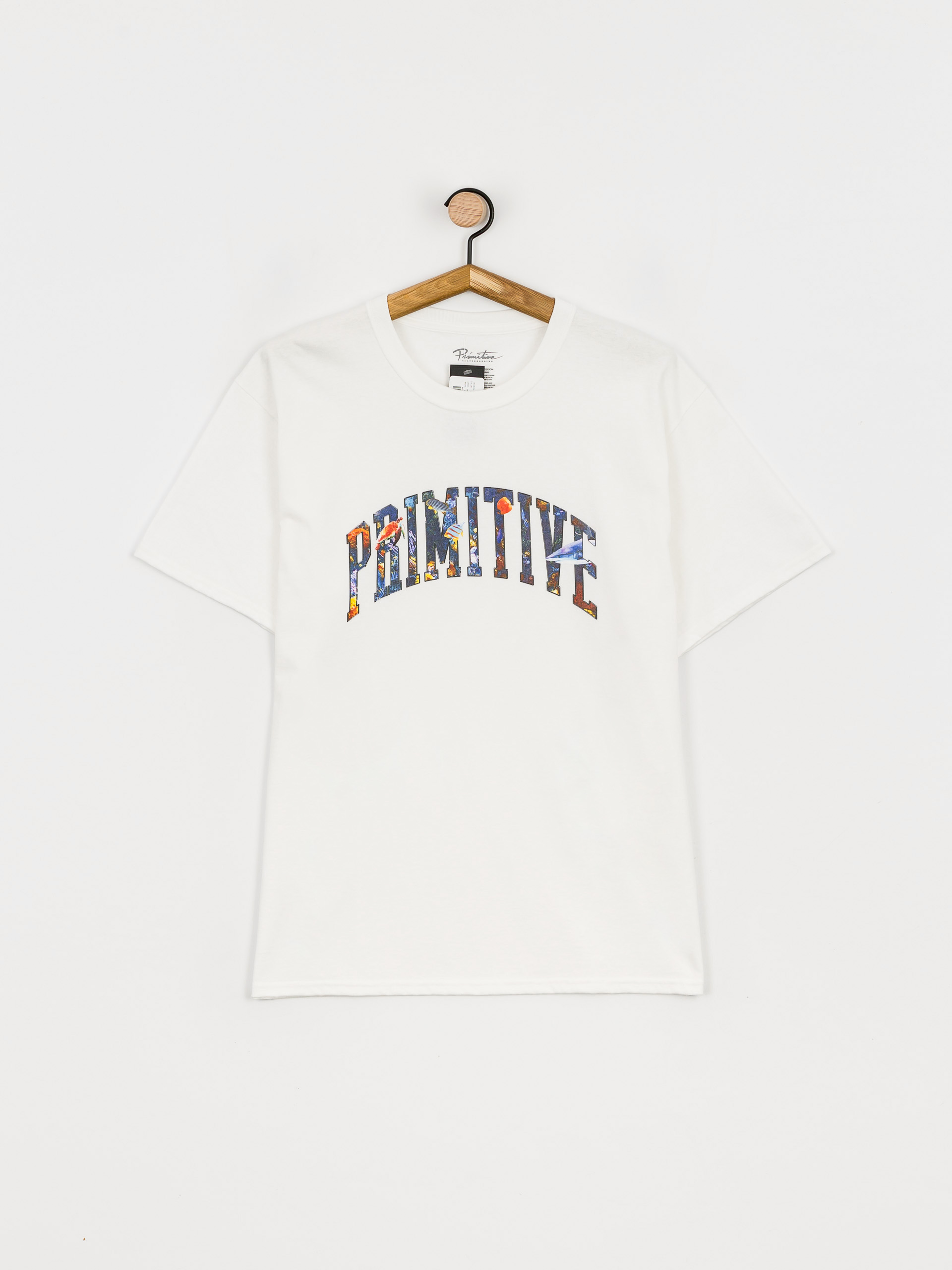 Tričko Primitive Collegiate Aquatic (white)