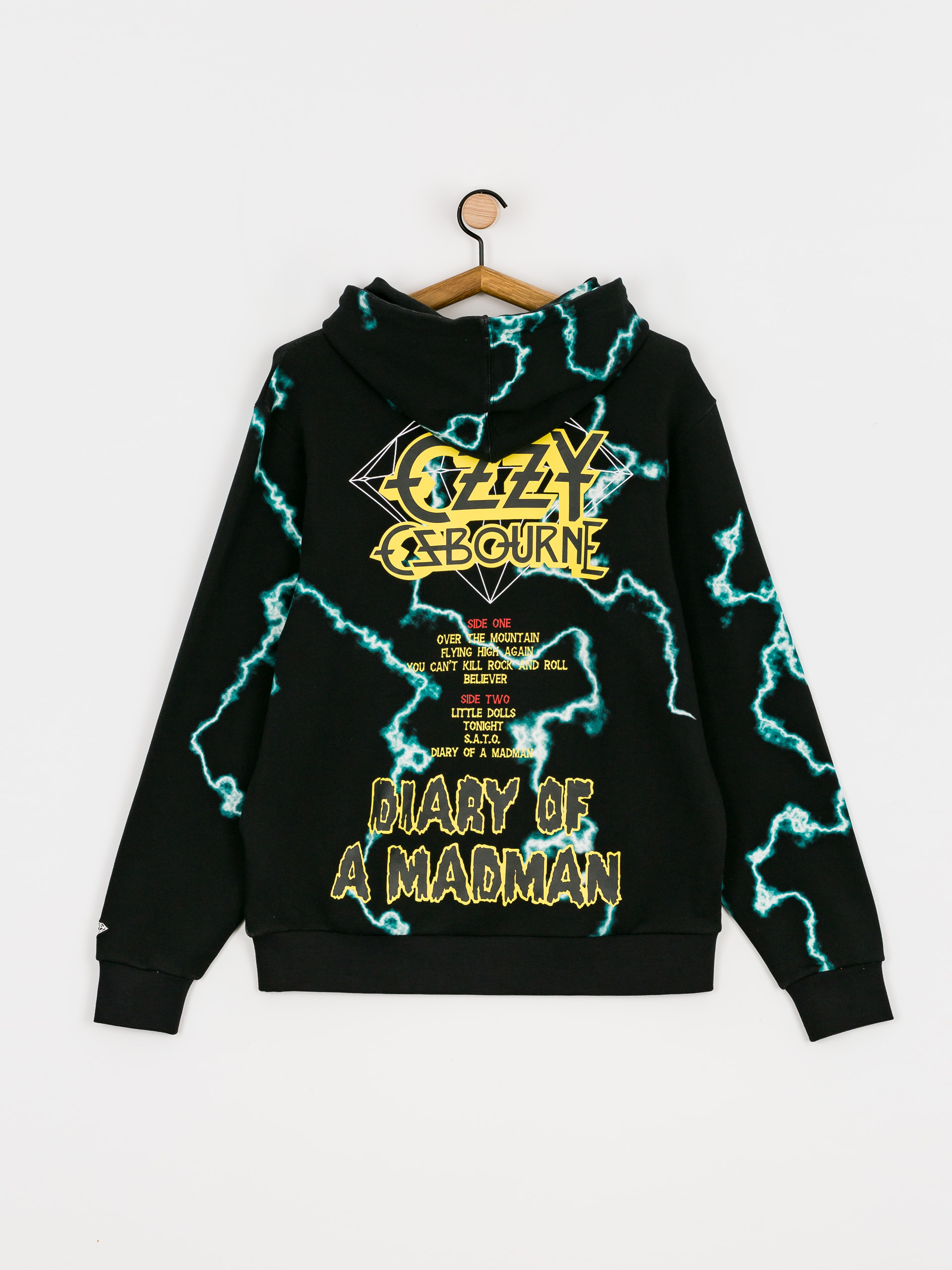 Mikina Diamond Supply Co. Mad Lightning Allover Print (black)