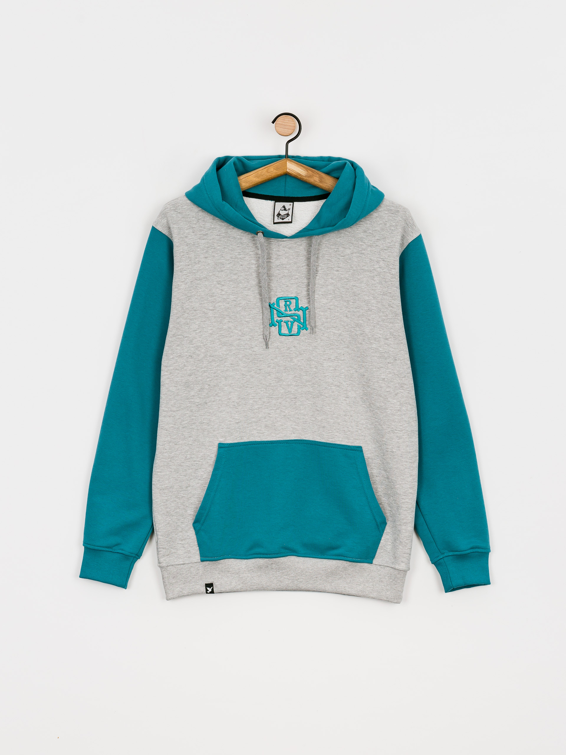 Mikina s kapucí Nervous Initial HD (ocean grey)
