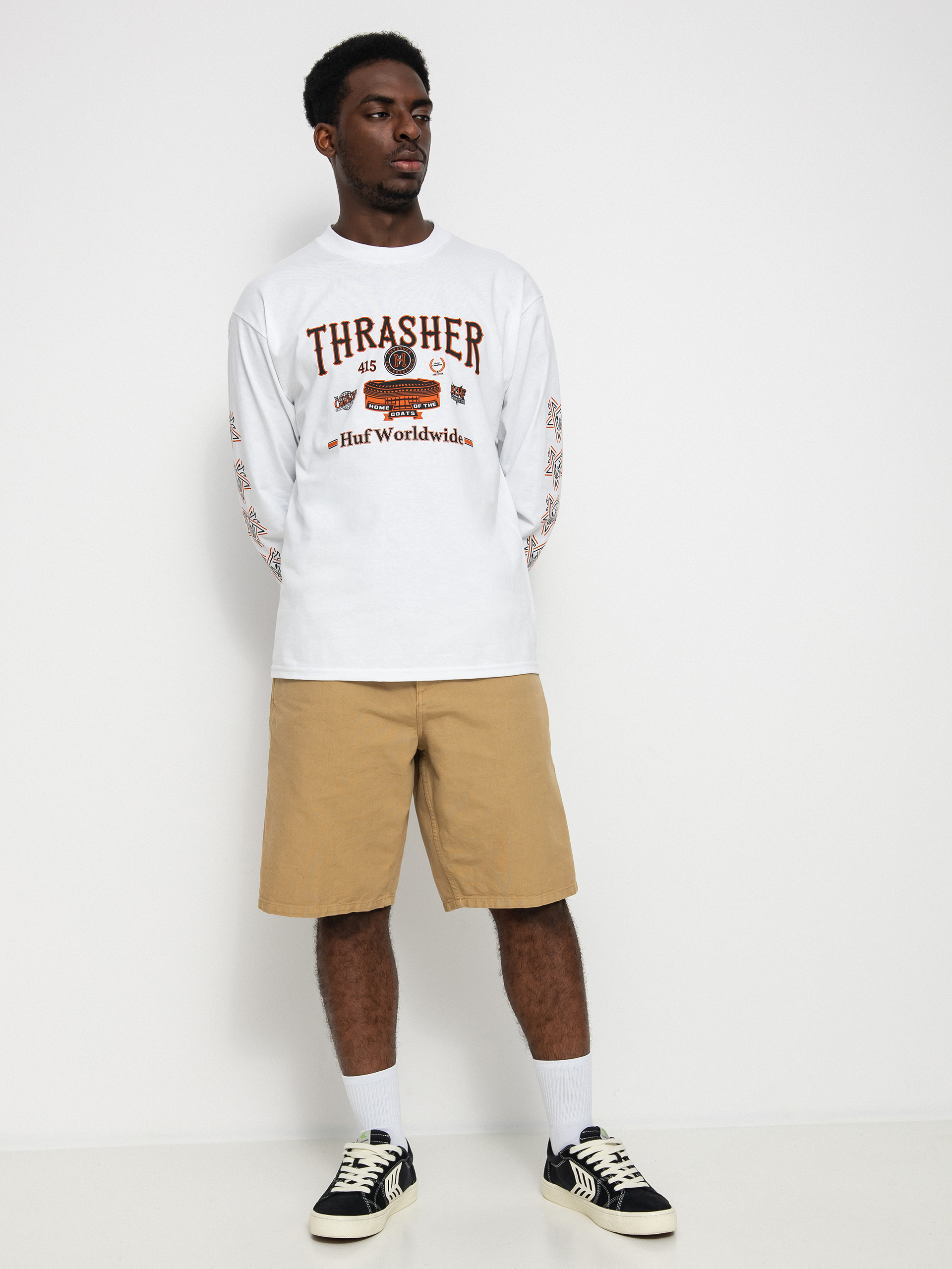 Triko HUF X Thrasher Monteray (white)