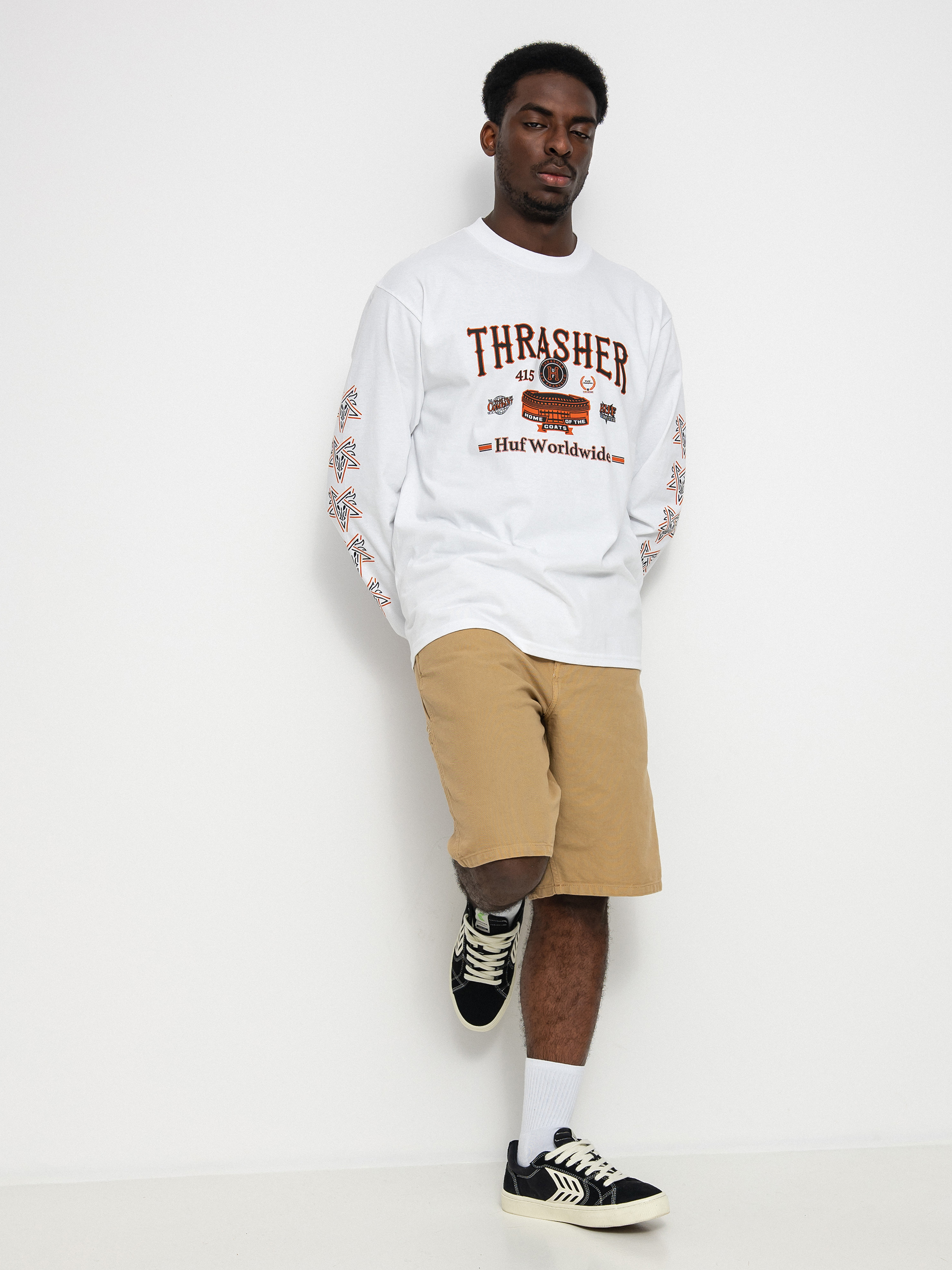 Triko HUF X Thrasher Monteray (white)
