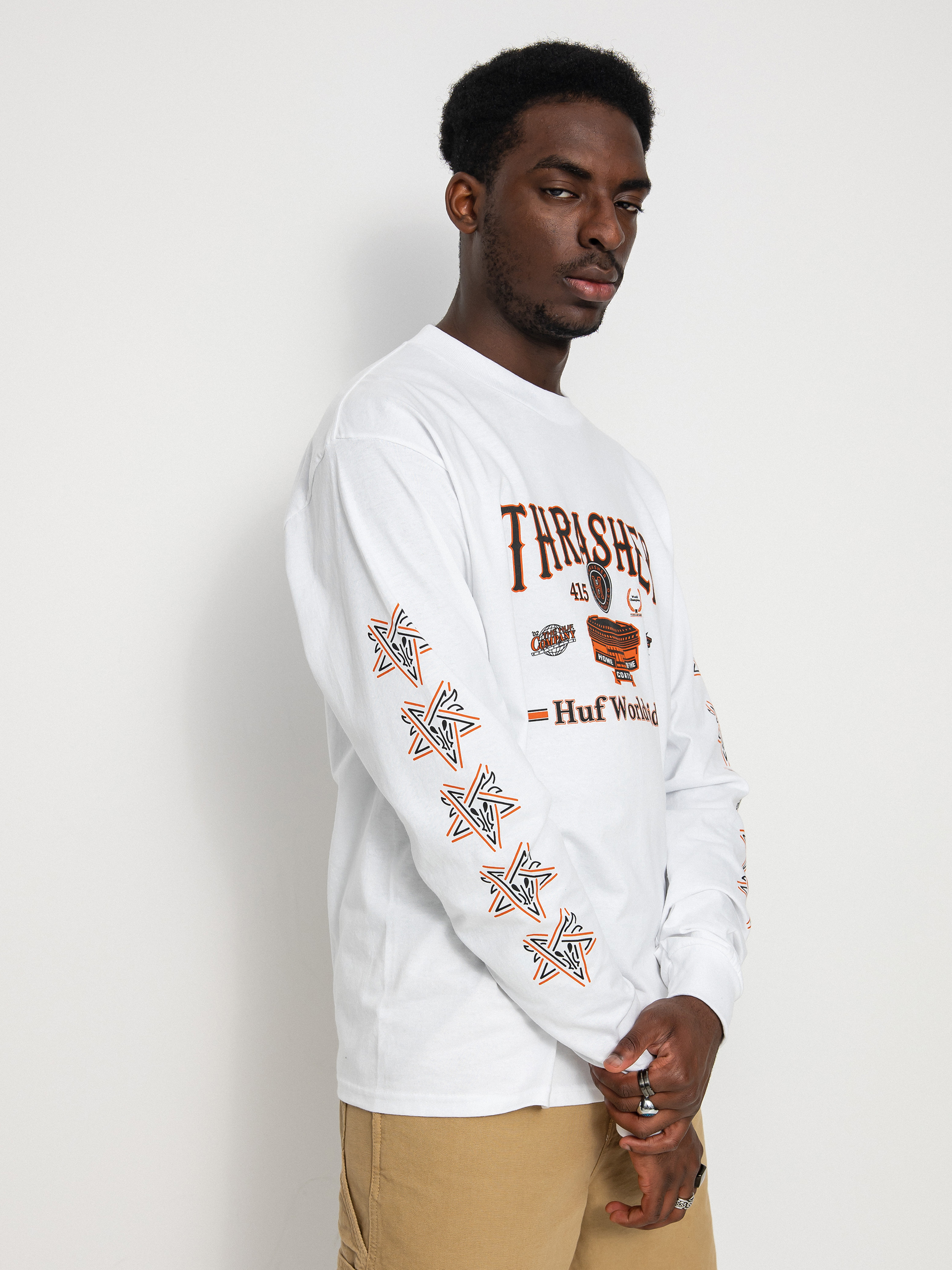 Triko HUF X Thrasher Monteray (white)