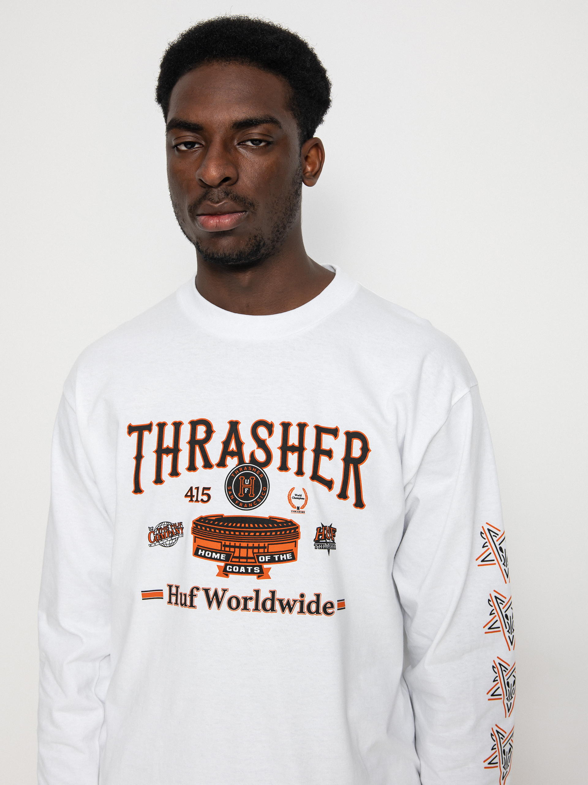Triko HUF X Thrasher Monteray (white)